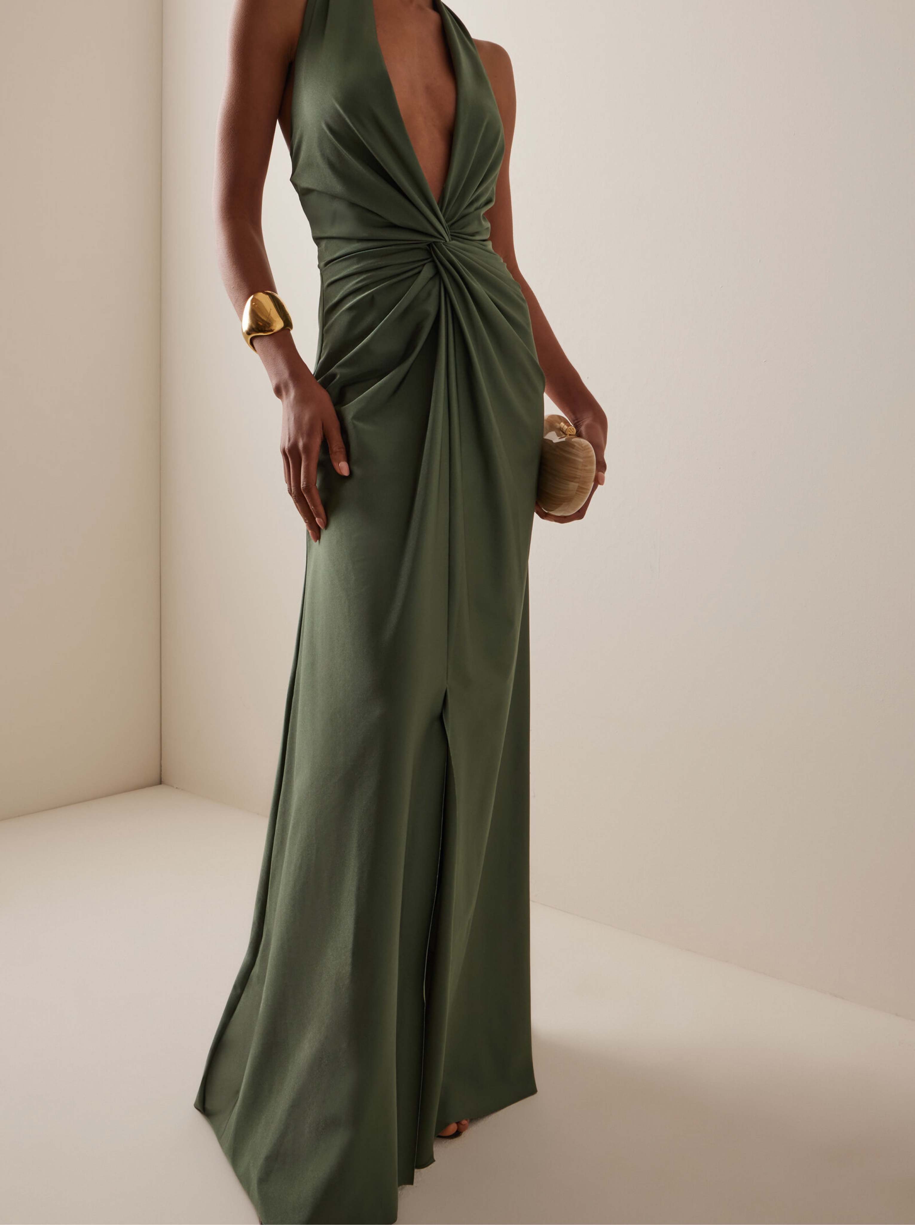 andres otalora mendra gathered jersey maxi dress ANDRES OTALORA Mendra Gathered Jersey Maxi Dress