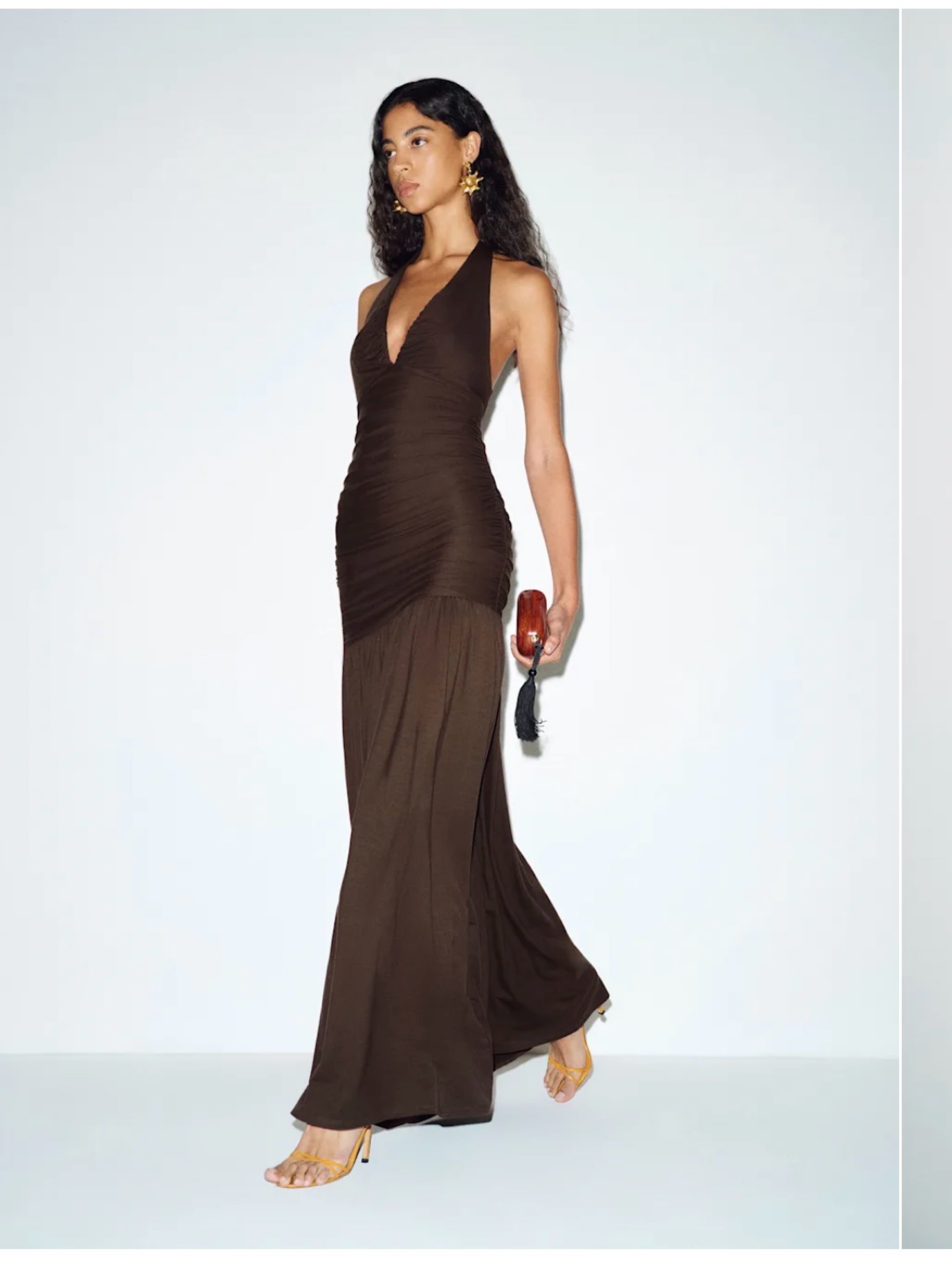 versace long sleeve cocktail dress Julie Brown NYC Dress Size:US 9.5D tzniut gown solid color and unique