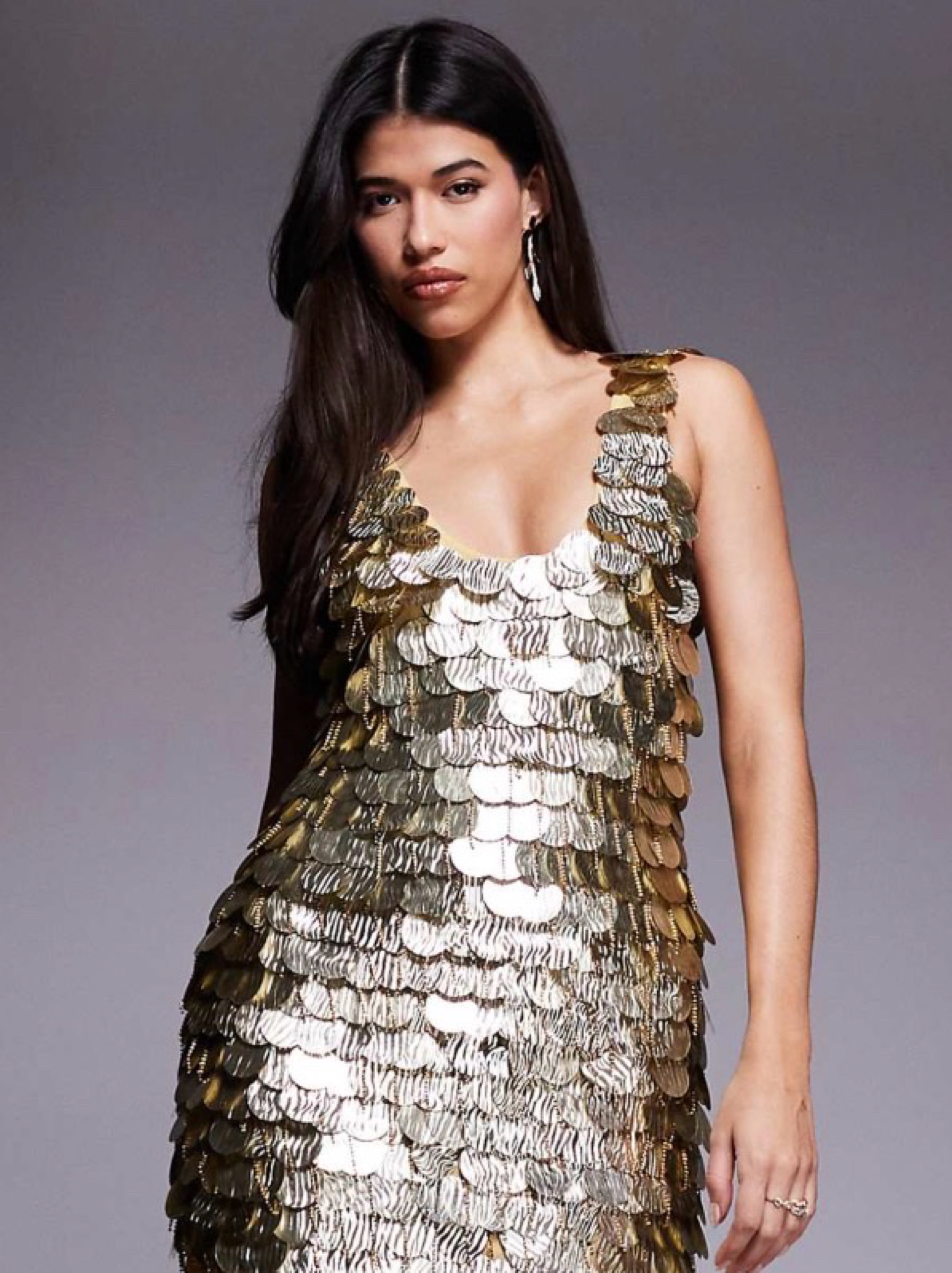 asos sequin disc dress ARRANGE - Midi Dress - Women - Polyester - 24 US
