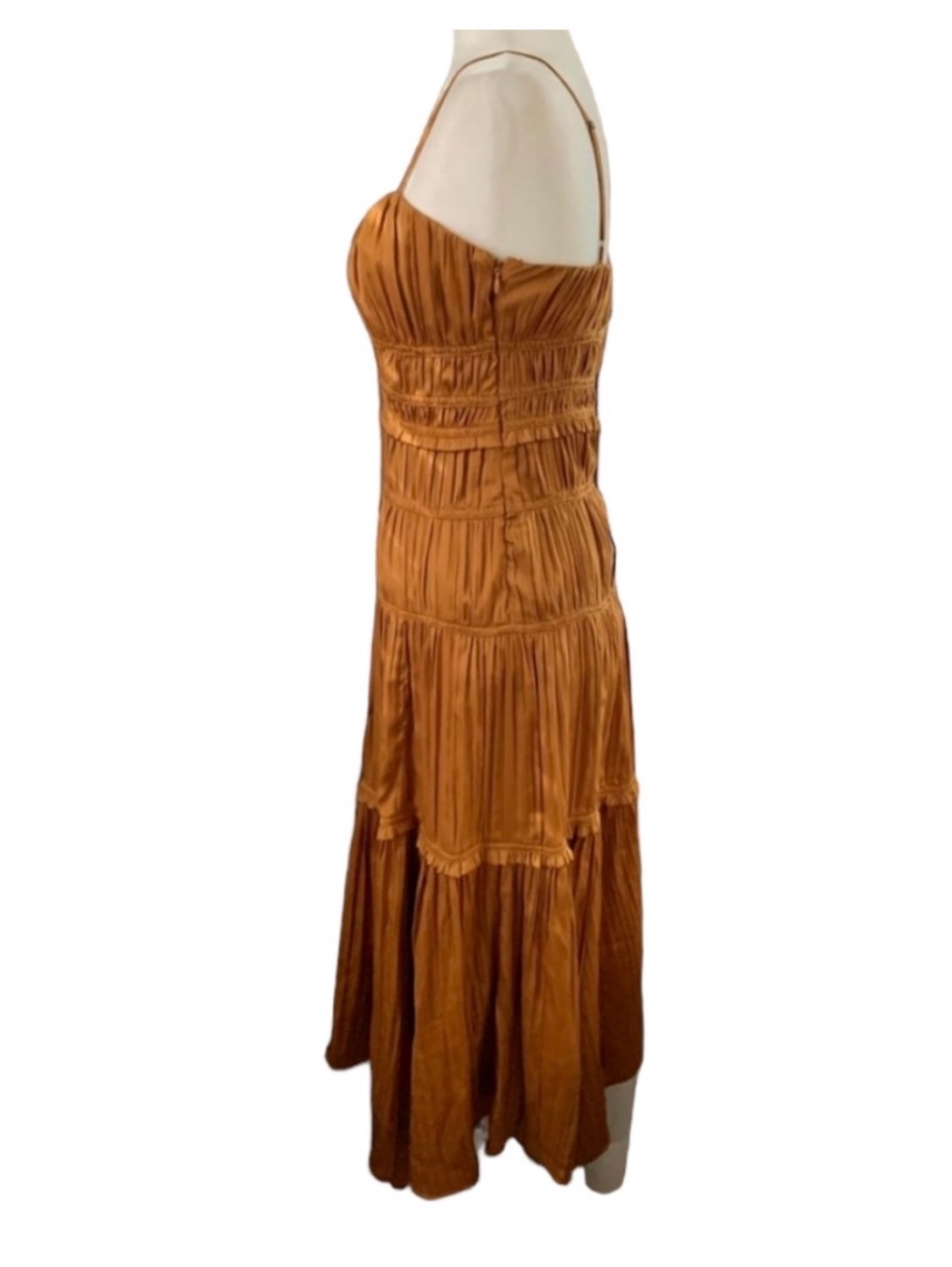 gold anthropologie dress Pinnacle by Shruti Sancheti Halter Swing Mini Dress