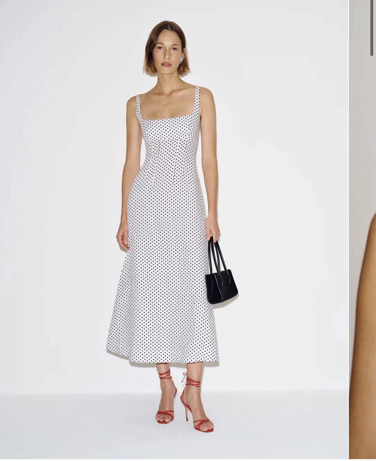 Reformation Sabine White Polka Dot Midi Dress by Reformation - Pickle