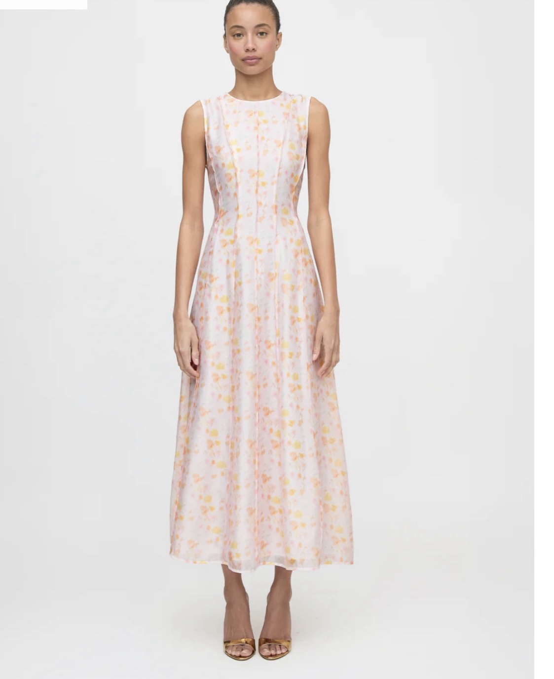 Hill House Pastel Floral Print Sleeveless Midi Dress by Hill House - Pickle Hill House Pastel Floral Print Sleeveless Midi Dress by Hill House - Pickle