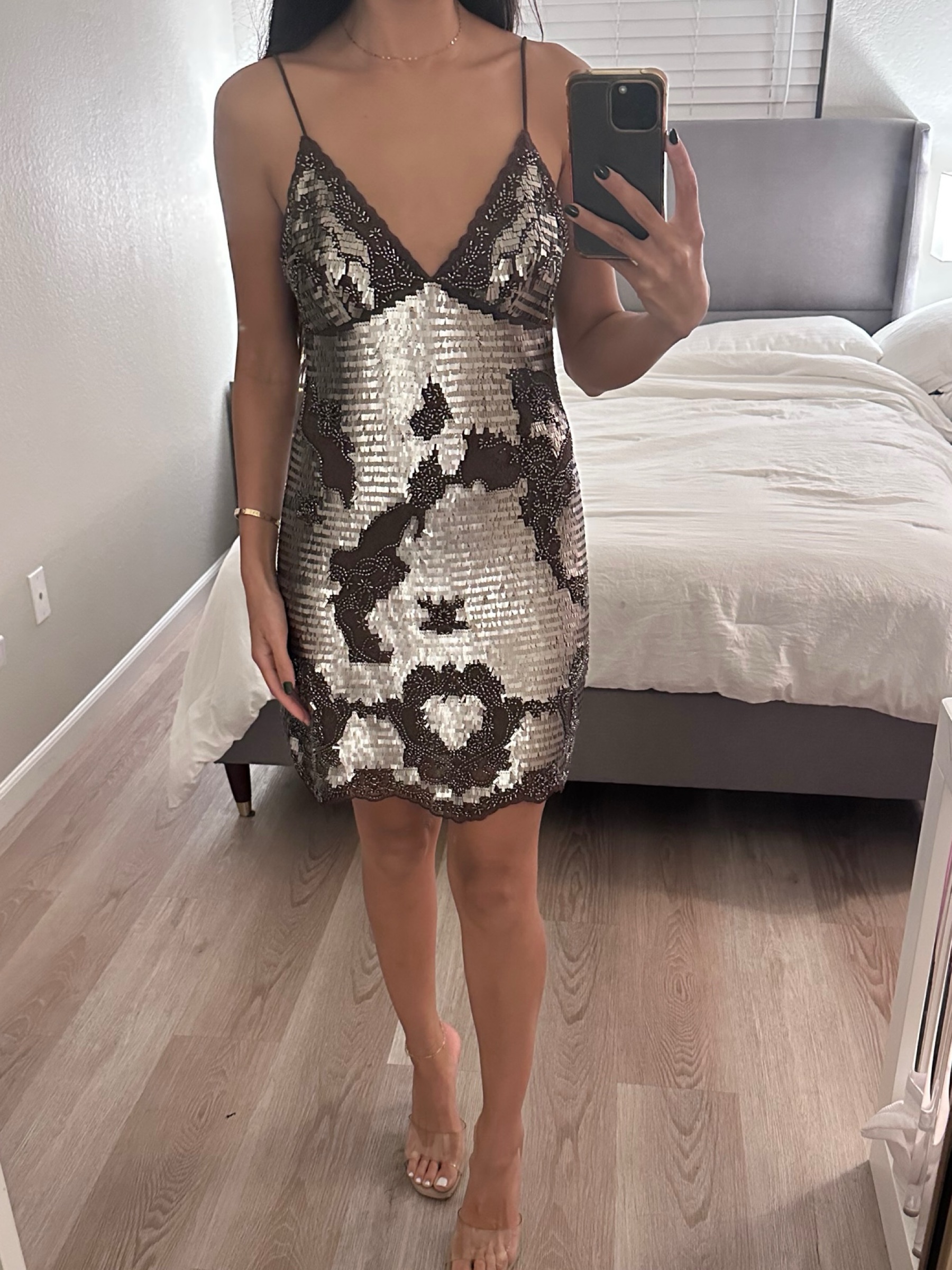ZW COLLECTION SEQUIN SLIP DRESS xs by Zara | Pickle