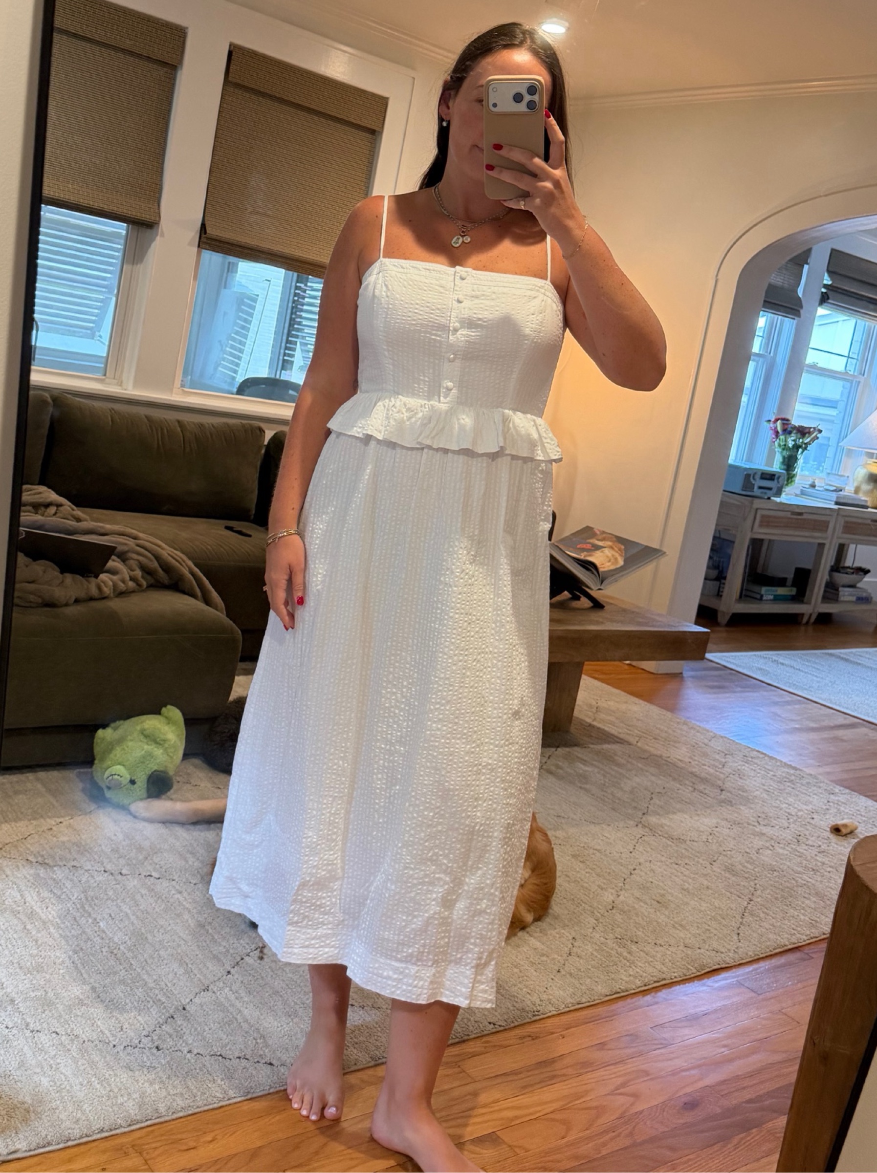 tuckernuck white dress seersucker by Tuckernuck Linen portia Size AU:10 Fabrication | Opaque ASOS Design - Maxi hang to dry