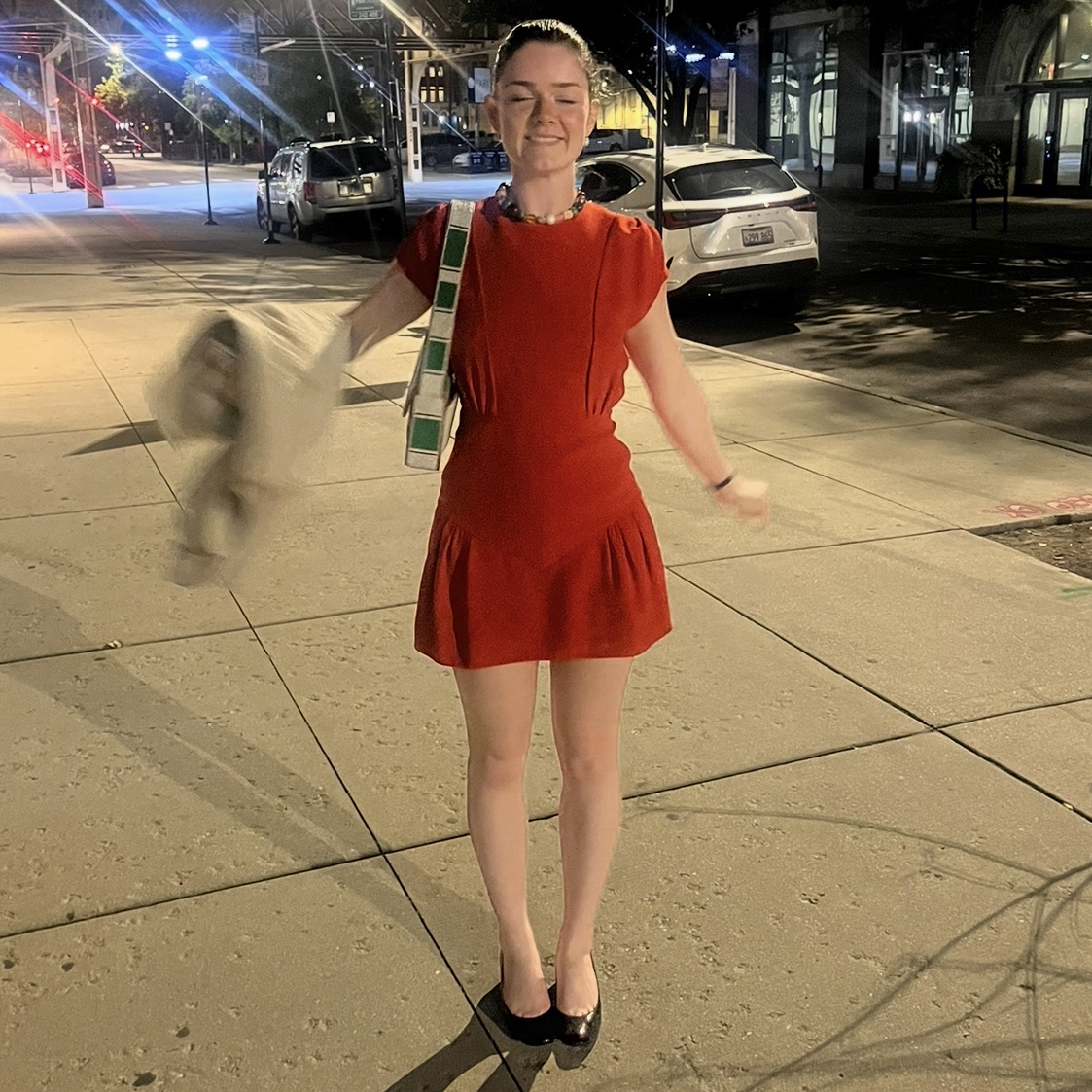 miu miu red dress Miu Miu Midi Poplin Dress