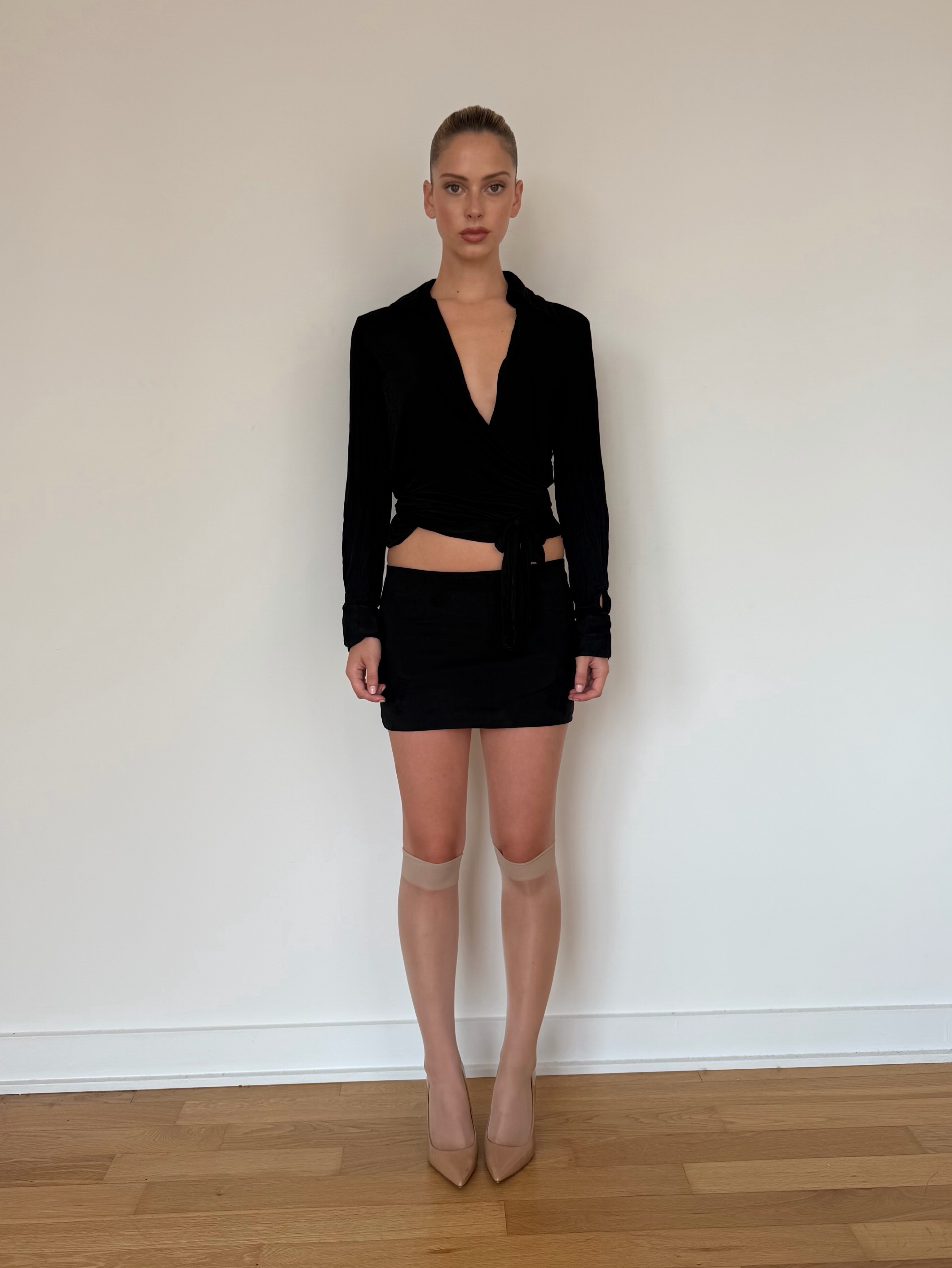 Gucci Wrap Around Black Long Sleeve Top