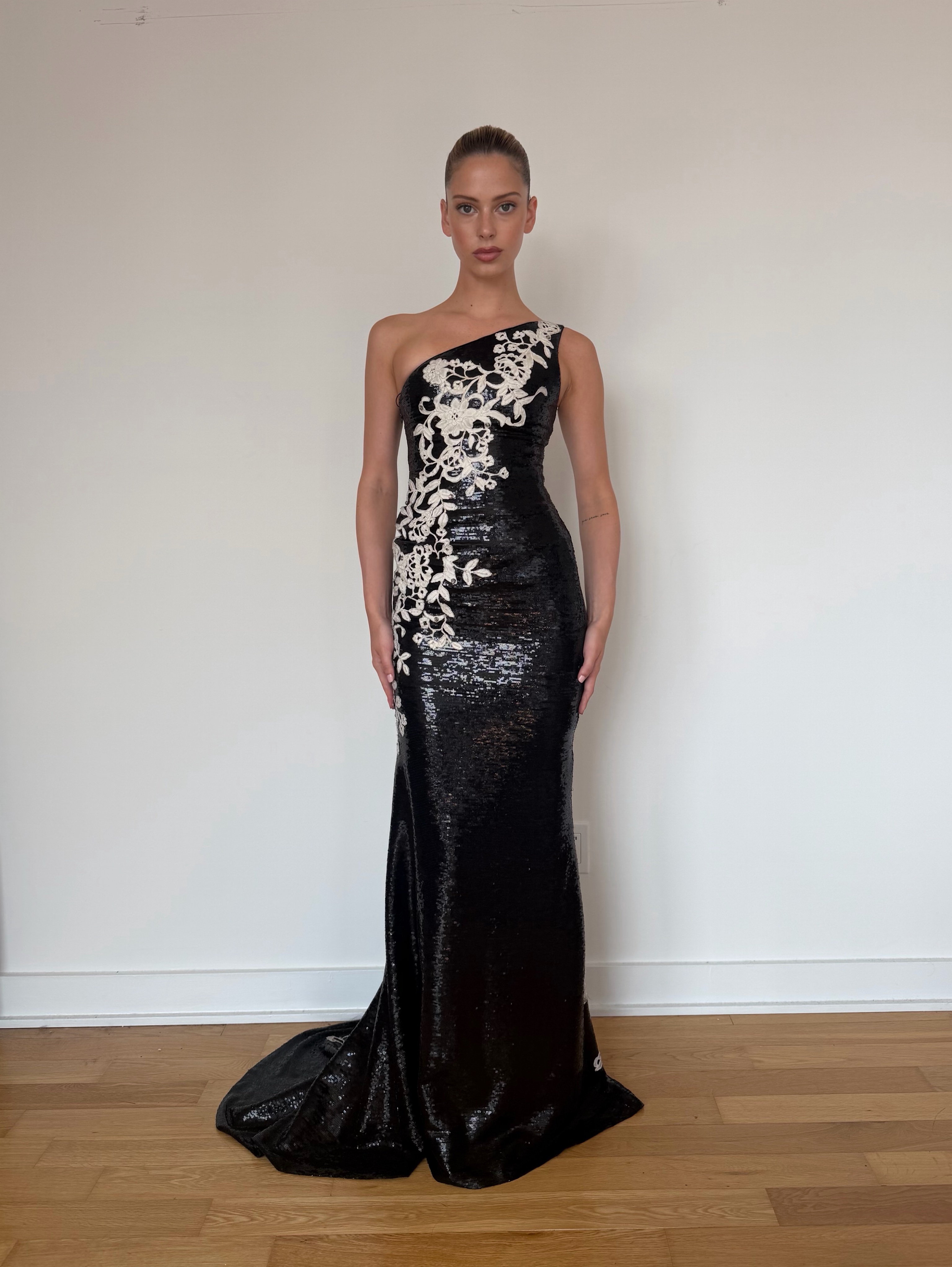 Vintage Embroidered Maxi Dress Gown