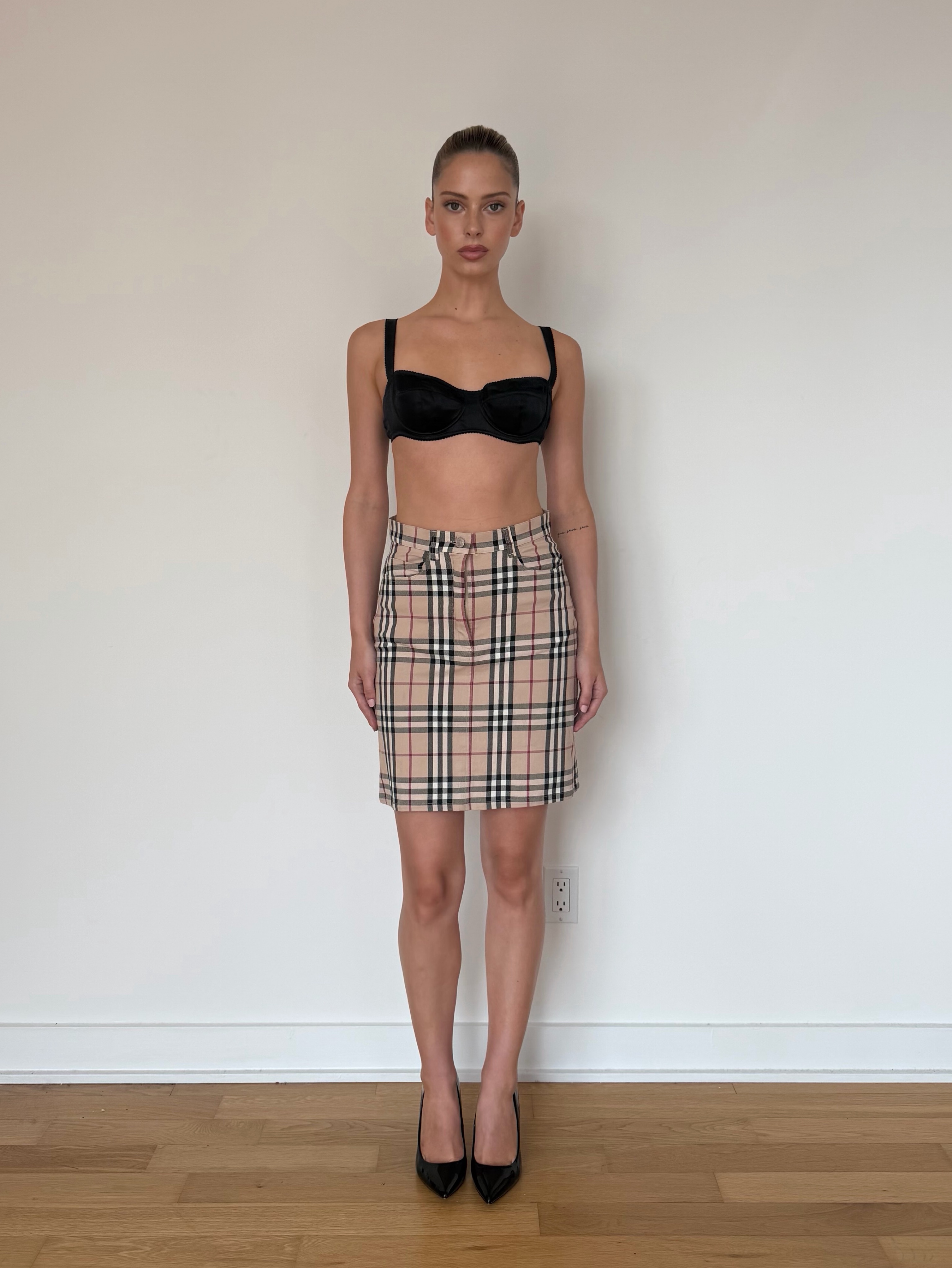 Burberry Midi High Rise Skirt