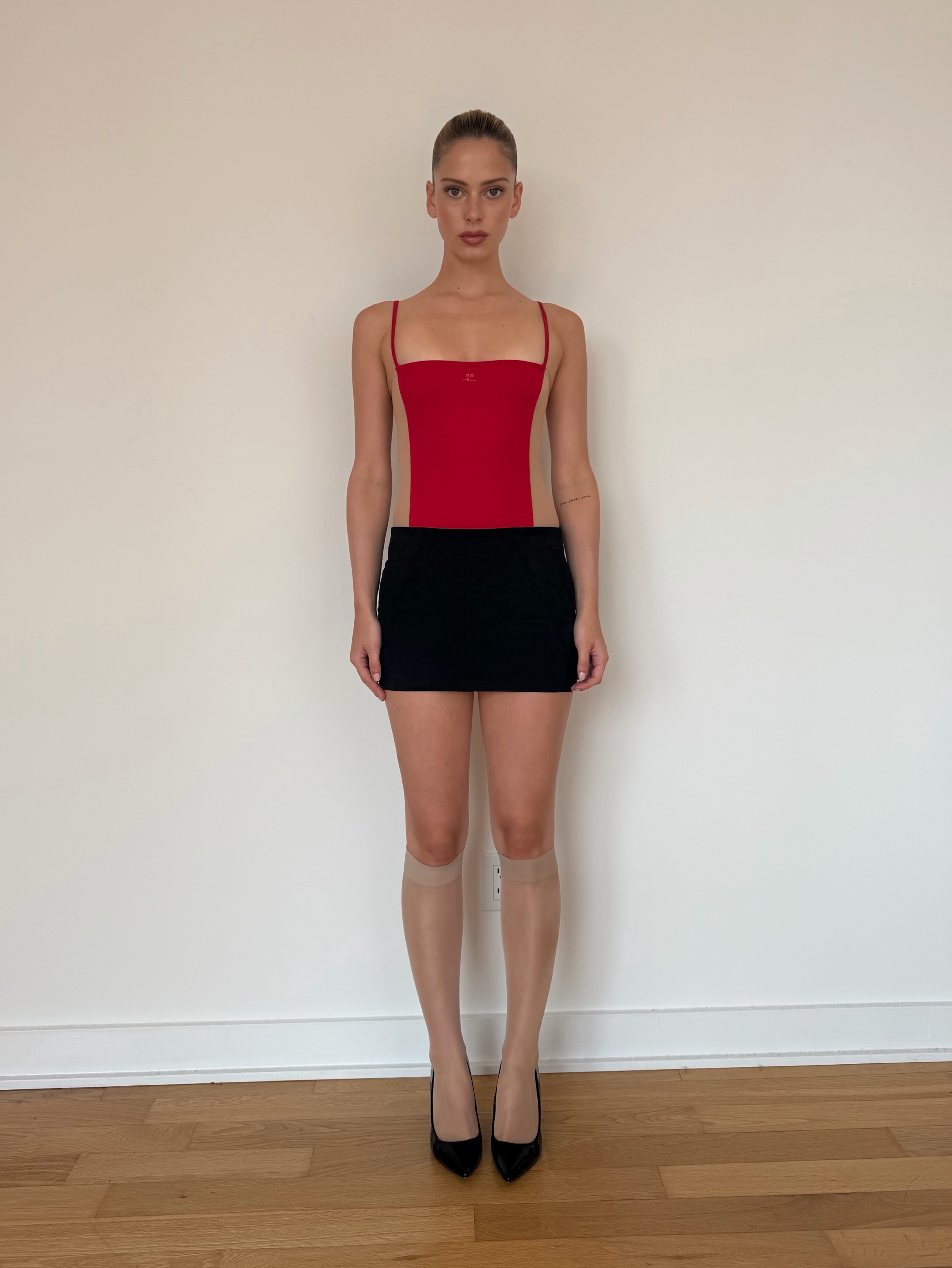 Courreges Red See Through Body Suit