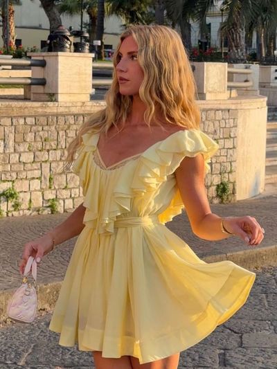 Colette Baby Doll Dress in Lemon Drop by Mirror Palais | Pickle