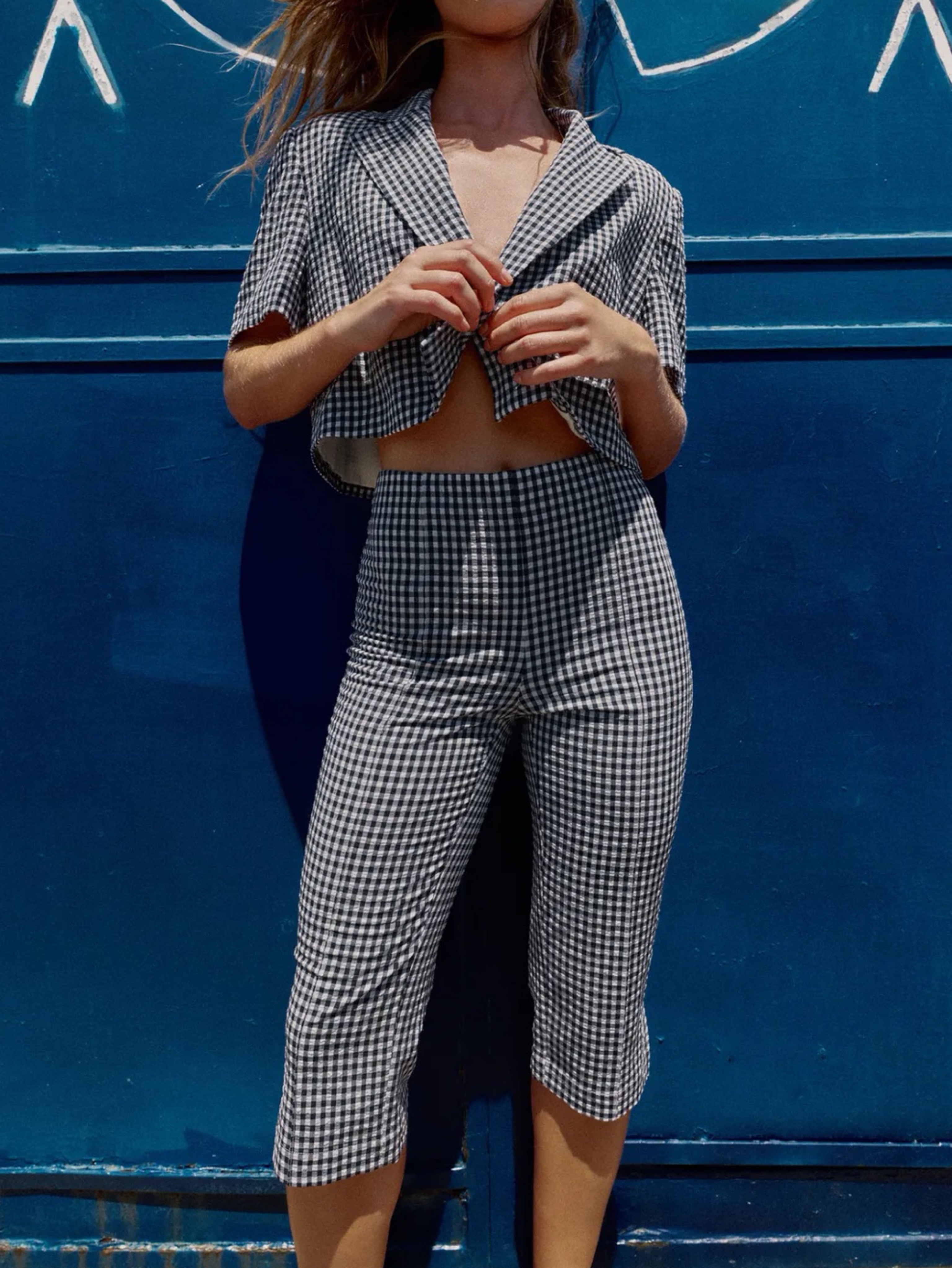 Gingham Capri Pants