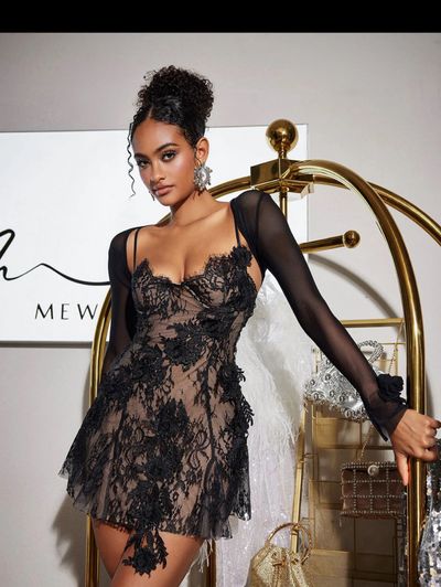 Black lace mini dress by Mew Mew Fashion | Pickle