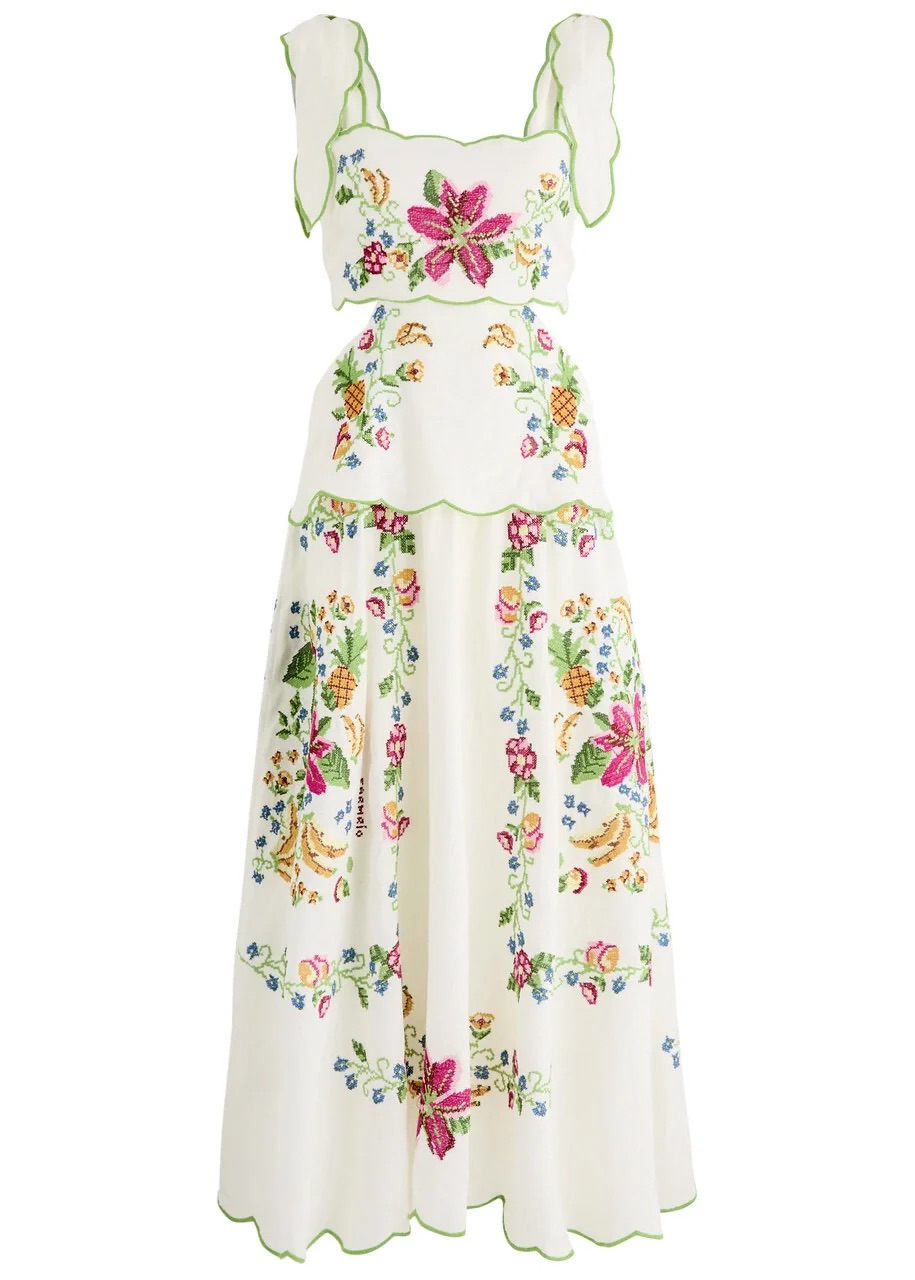 Farm Rio White Floral Embroidered Dress Dupe by Boutique Store - Pickle Farm Rio White Floral Embroidered Dress Dupe by Boutique Store - Pickle