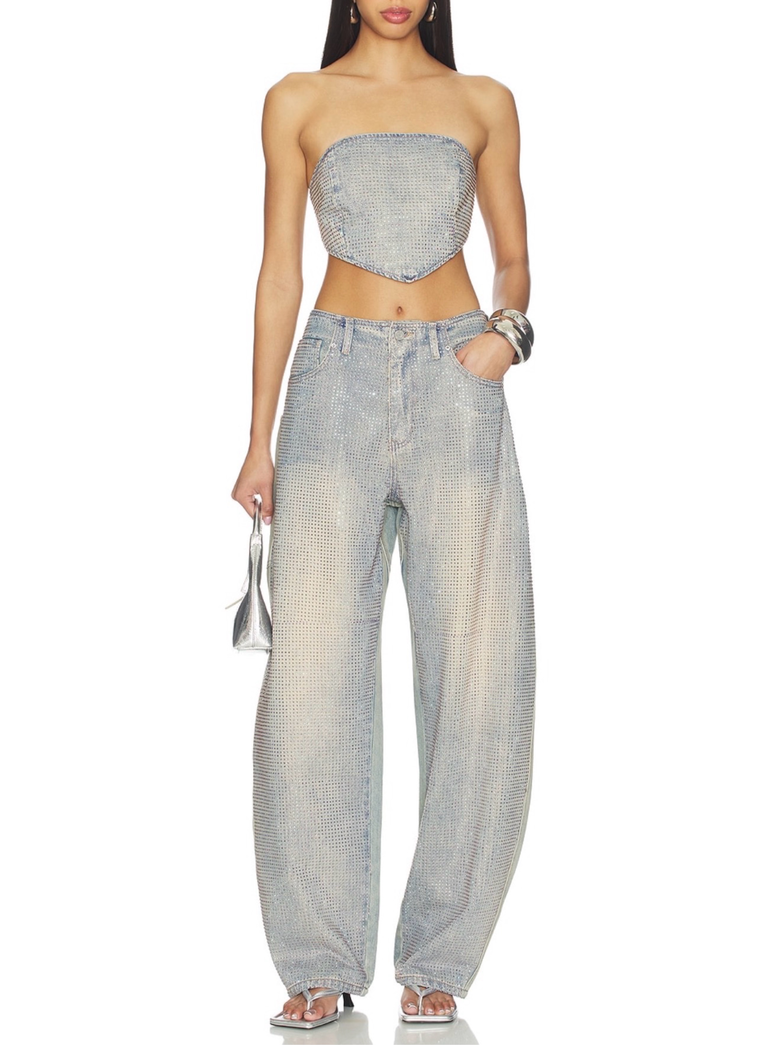 AFRM embellished matching jean set