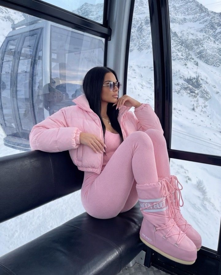Moon Boot Pink Nylon Snow Boots