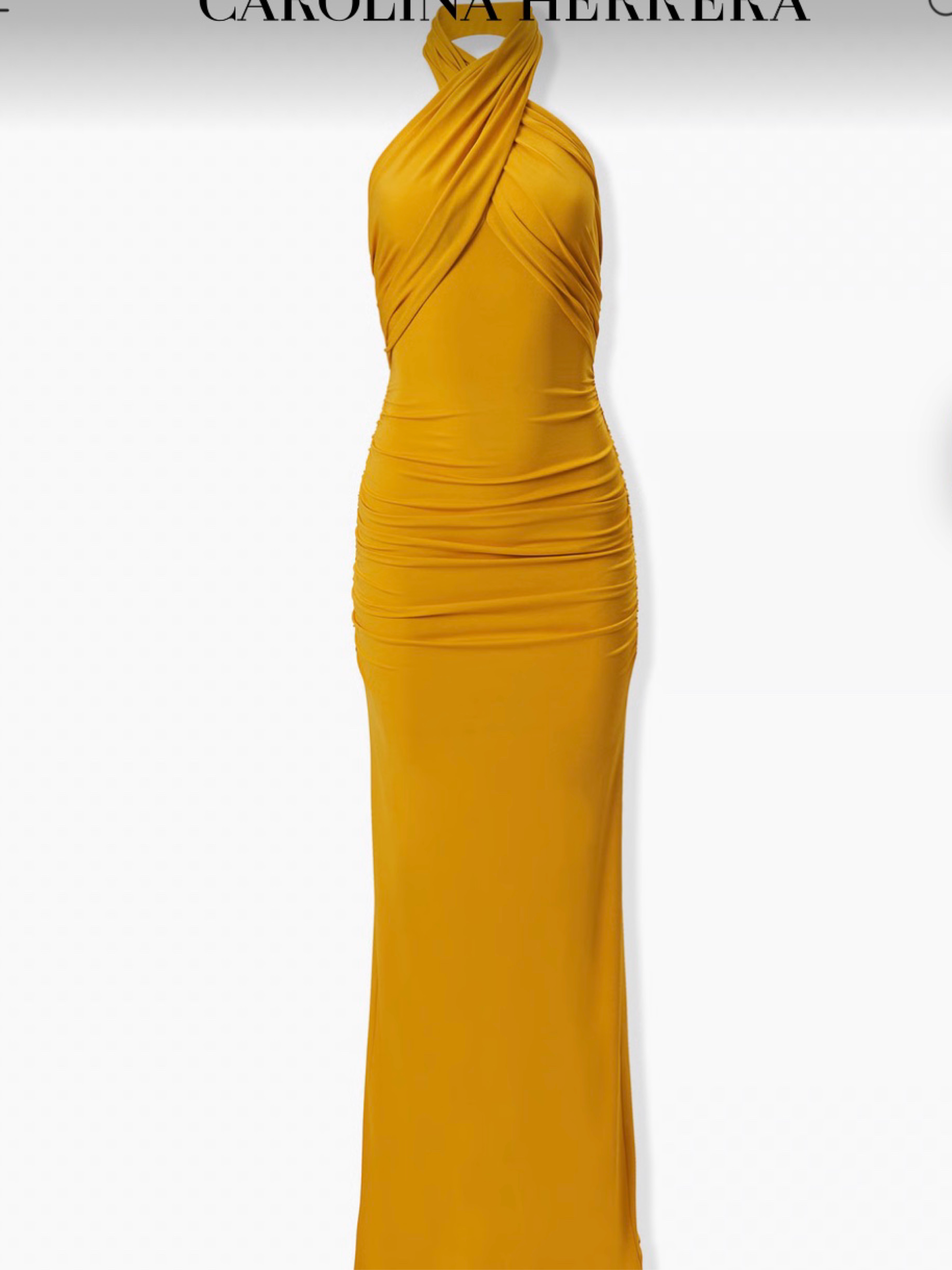 Carolina Herrera Yellow Halter Gown