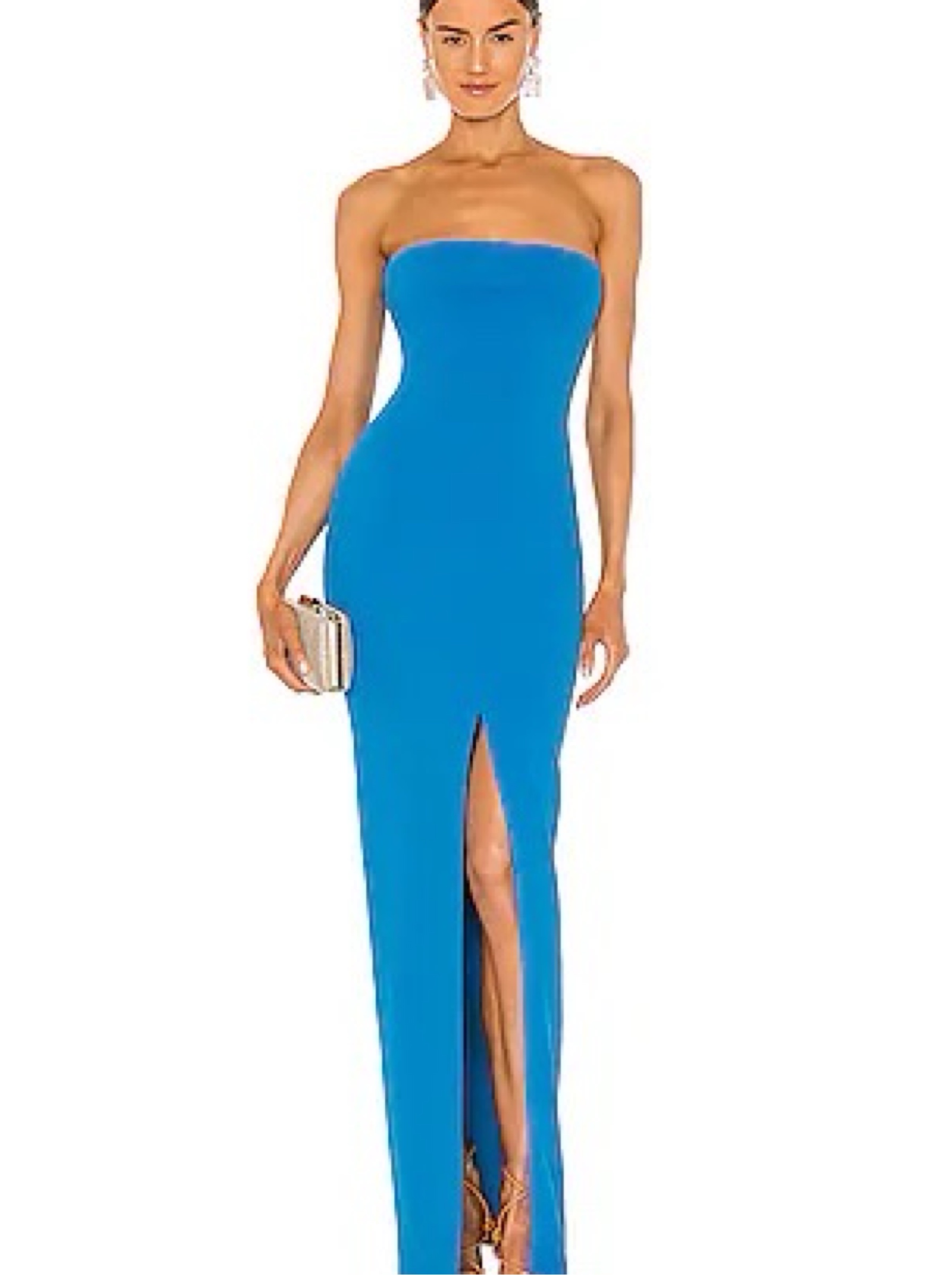 SOLACE LONDON - Bysha Maxi Dress in Cerulean Blue by SOLACE London