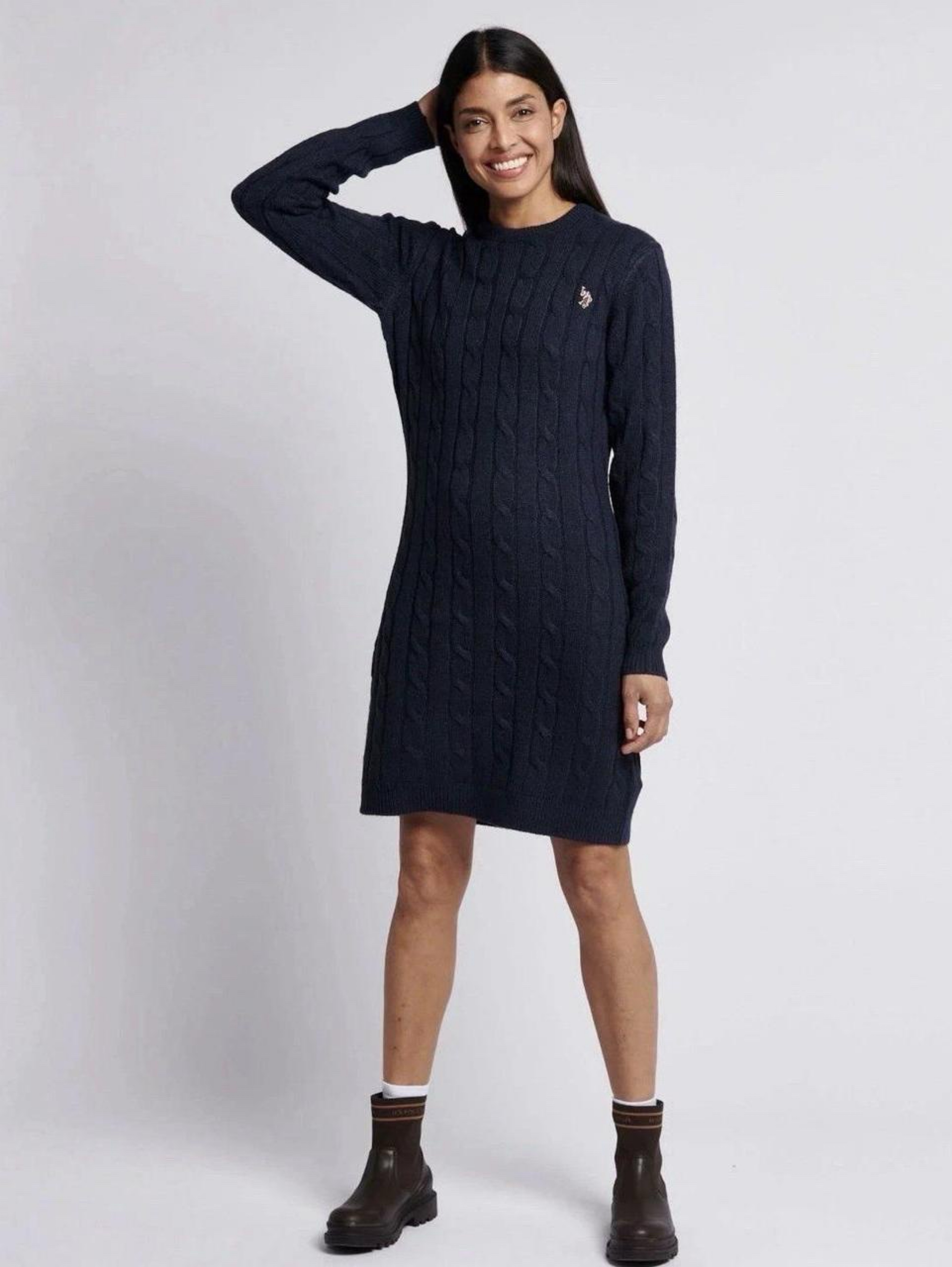 ralph lauren navy long sleeve dress Lauren Ralph Lauren Navy Blue Floral Dress Size 8 Knee Length 3/4 Sleeve