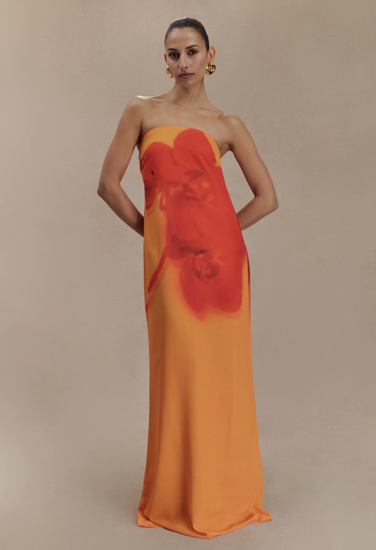 MESHKI Amaya Dress โ Strapless Chiffon Maxi Dress