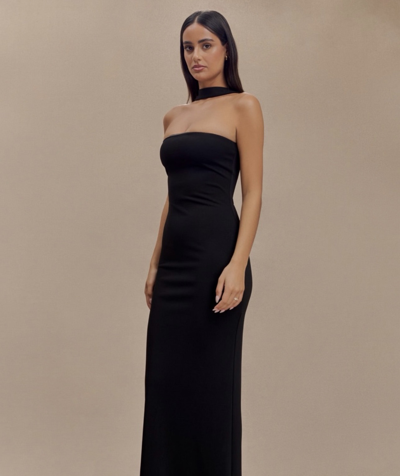 MESHKI Velma Halter Collar Maxi Dress
