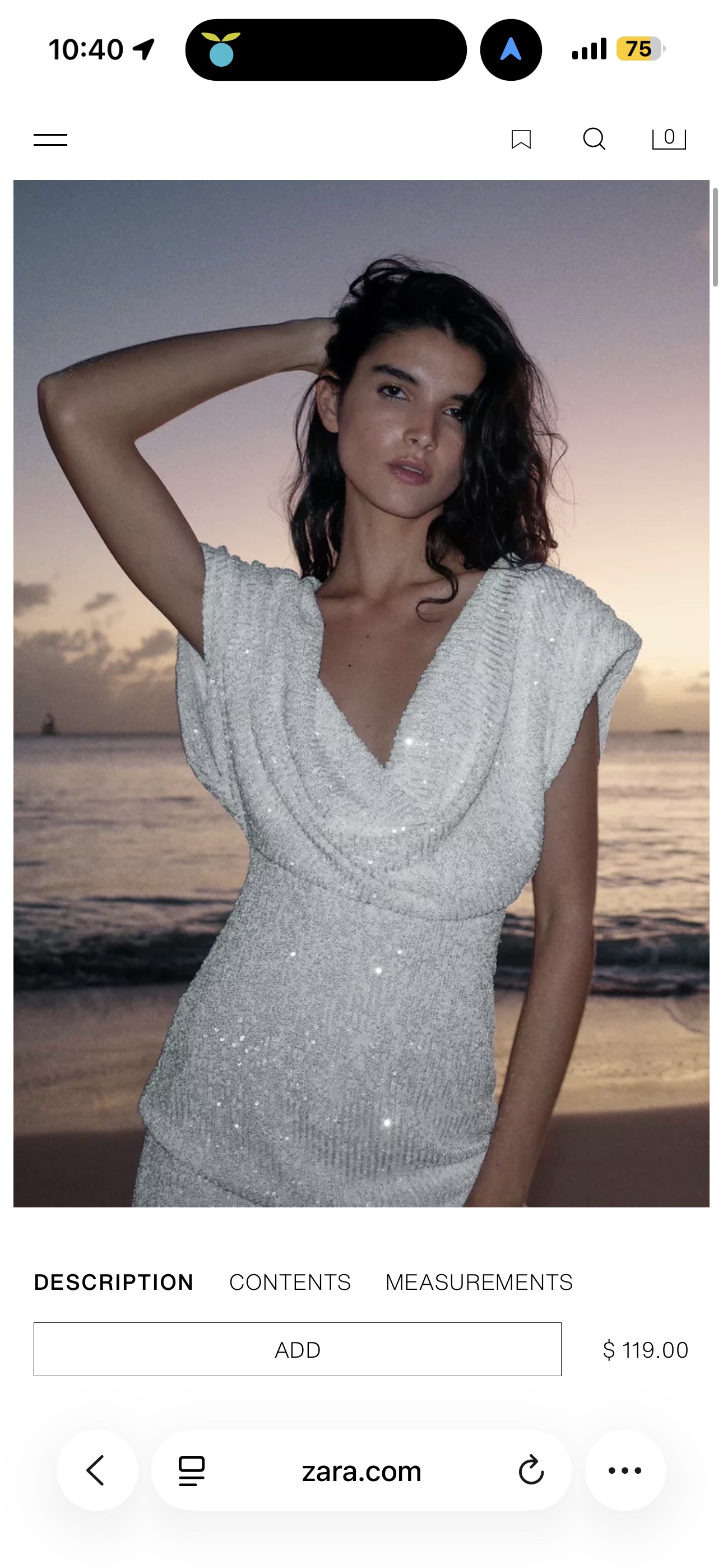 ZARA White Sequin Draped Neckline Mini Dress by ZARA - Pickle