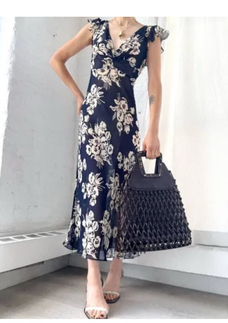 vintage ralph lauren silk dress Floral-Print Silk Dress by Polo Ralph Lauren