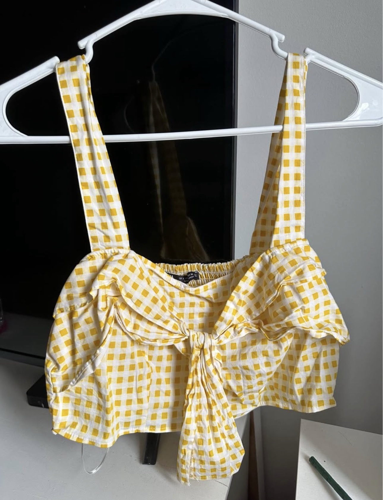 Zara Yellow Gingham Top
