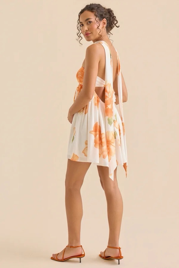 altar'd state orange floral dress Altar'd State | Daphney Floral Mini Dress | ORANGE | Material: 90% Polyester, 10% Cotton