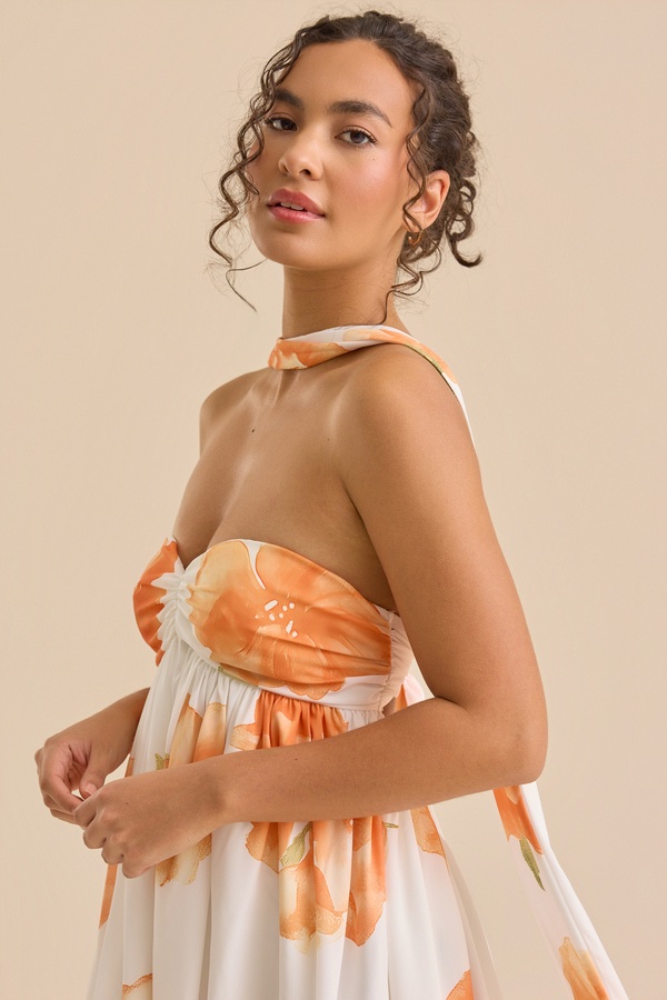Altar'd State Dallie Strapless Floral Mini Dress in Orange & White NWT by Altar'd State - Pickle Altar'd State Dallie Strapless Floral Mini Dress in Orange & White NWT by Altar'd State - Pickle