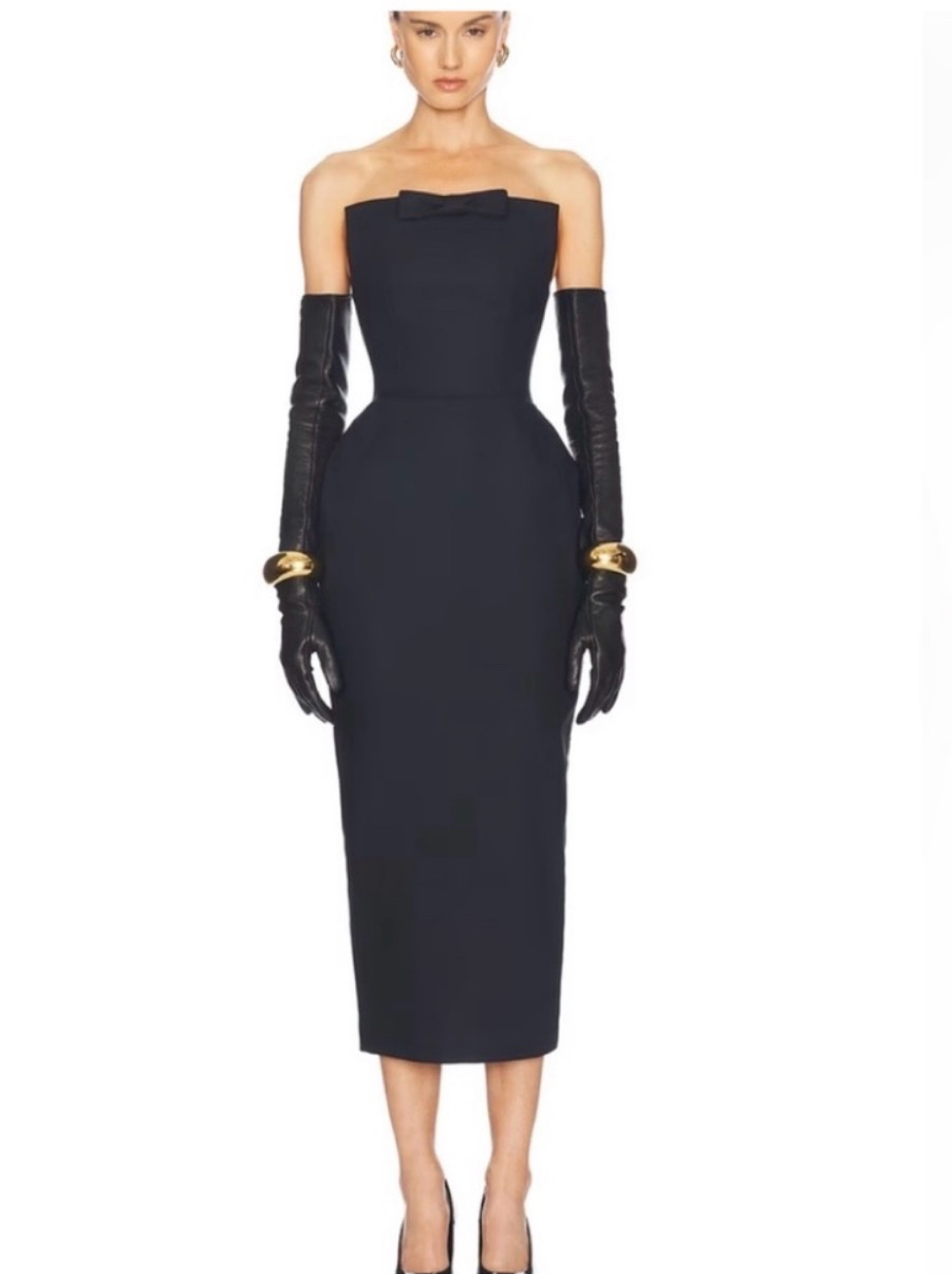 helsa studio black dress Helsa Studio - Sheer Deep V Long Slip Dress