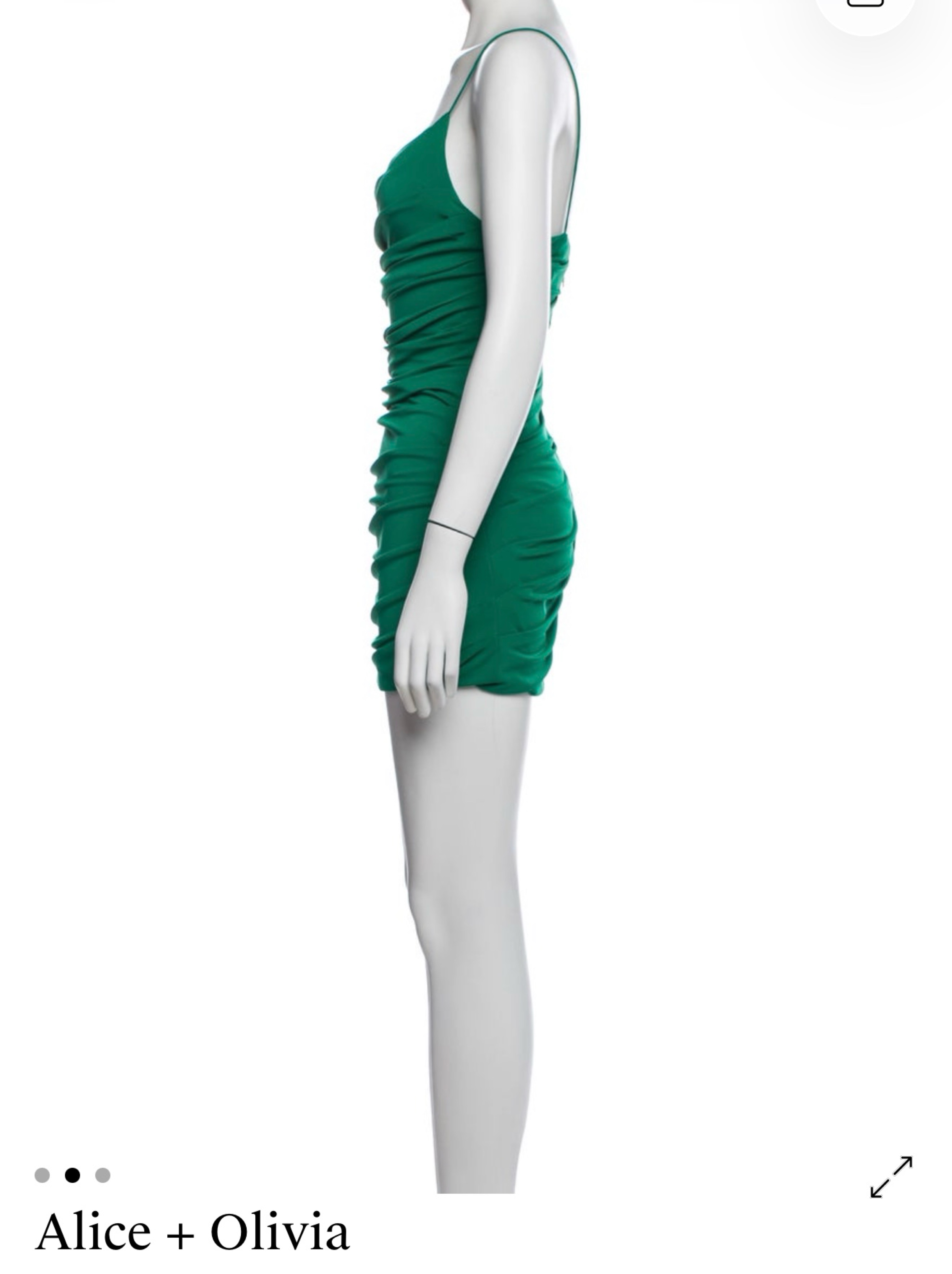 Alice + Olivia Green Ruched Mini Dress by Alice + Olivia | Pickle