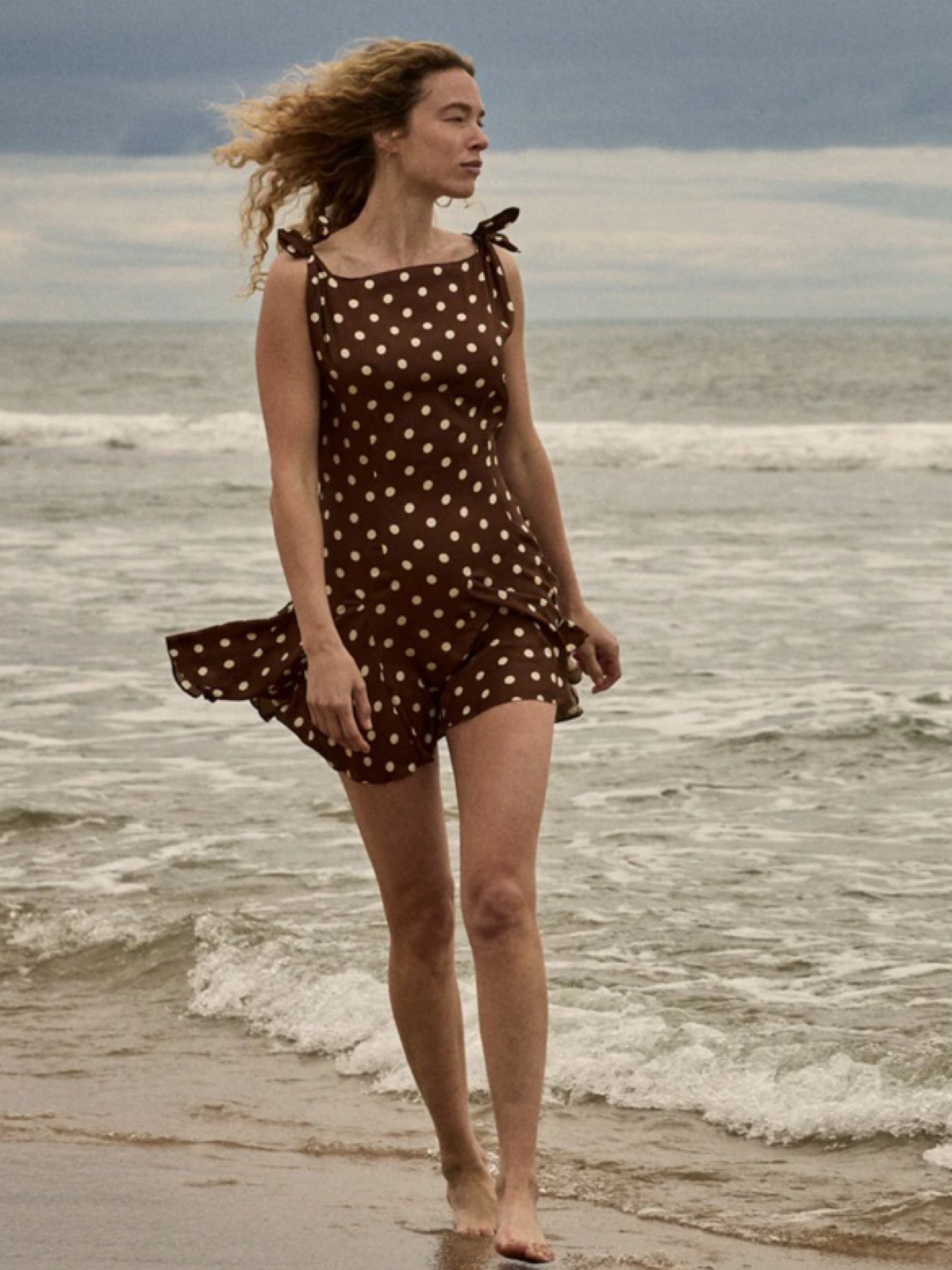 doen brown polka dot dress Doen Melina Dress by Doen