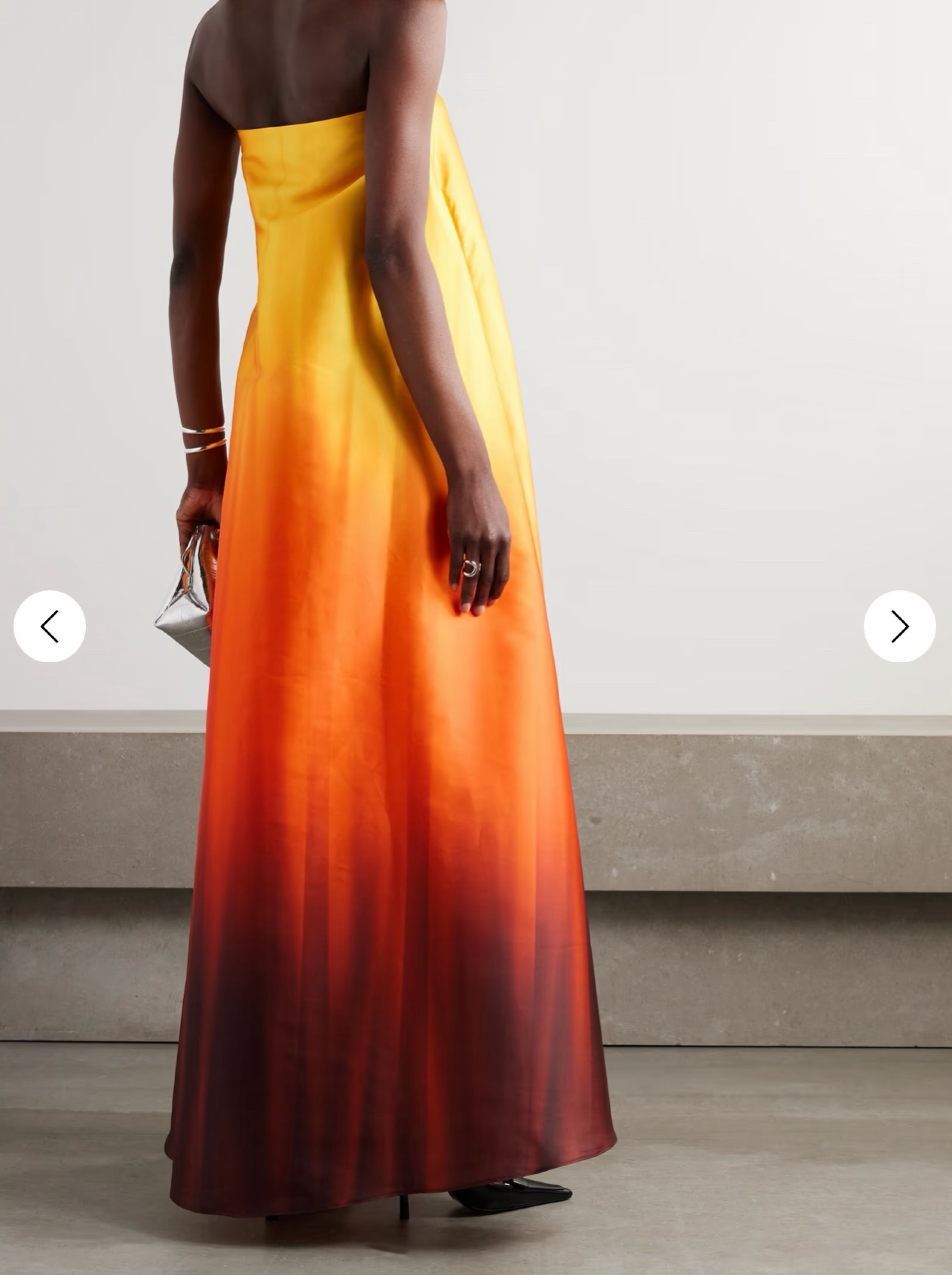 red orange yellow ombre dress BamGleam Women's Summer Holiday Ombre Pleated Halter Dress,Casual Sexy  Elegant Tropical Tropical Beach Vacation Vacation,Red Orange Maxi Long Dress