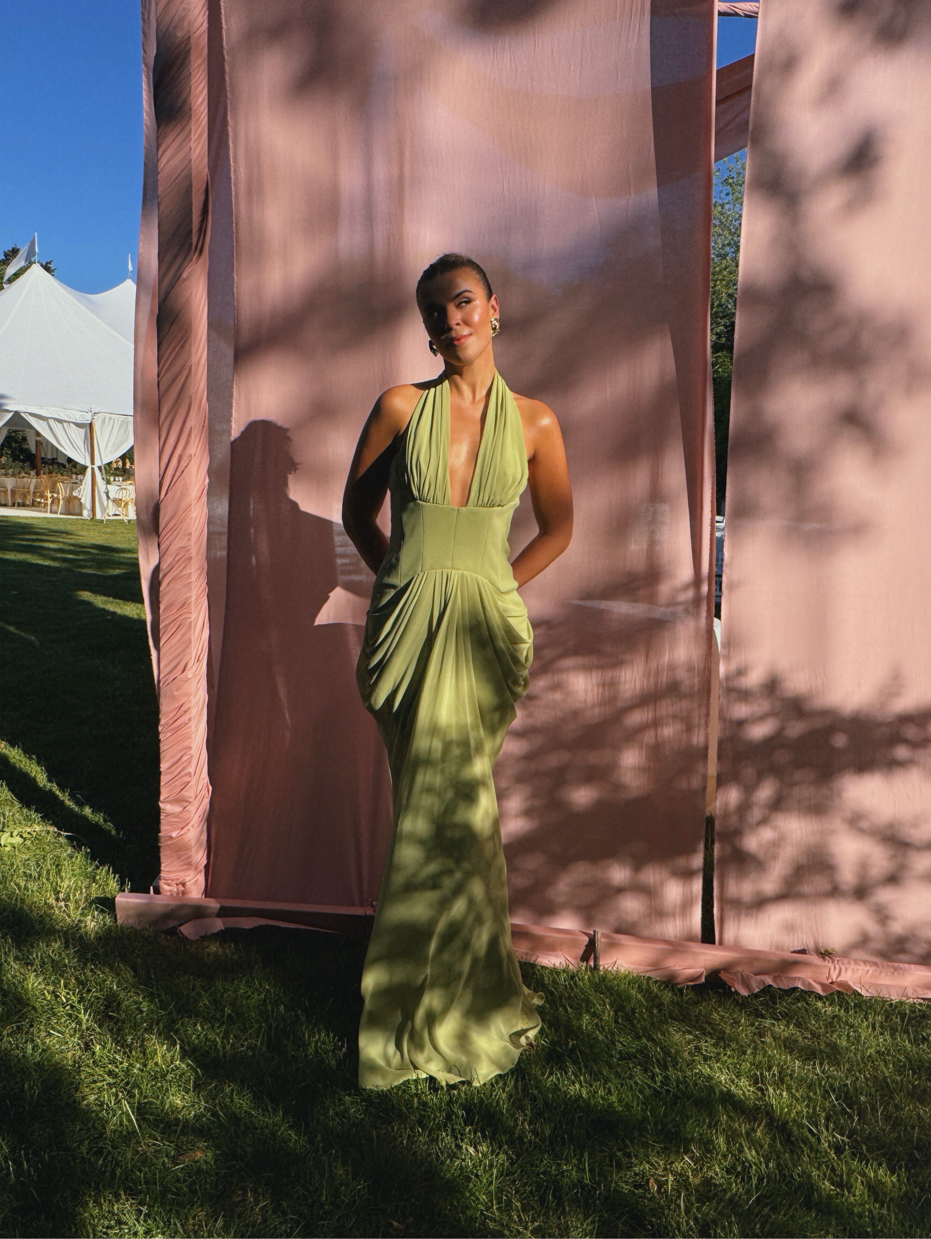 asos green evening dress SOLD OUT olive maxi halter neck by Arrange asos green dress mini