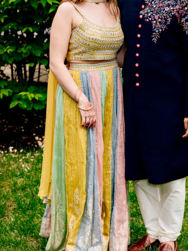 Pastel Multicolor Embellished Palazzo Set