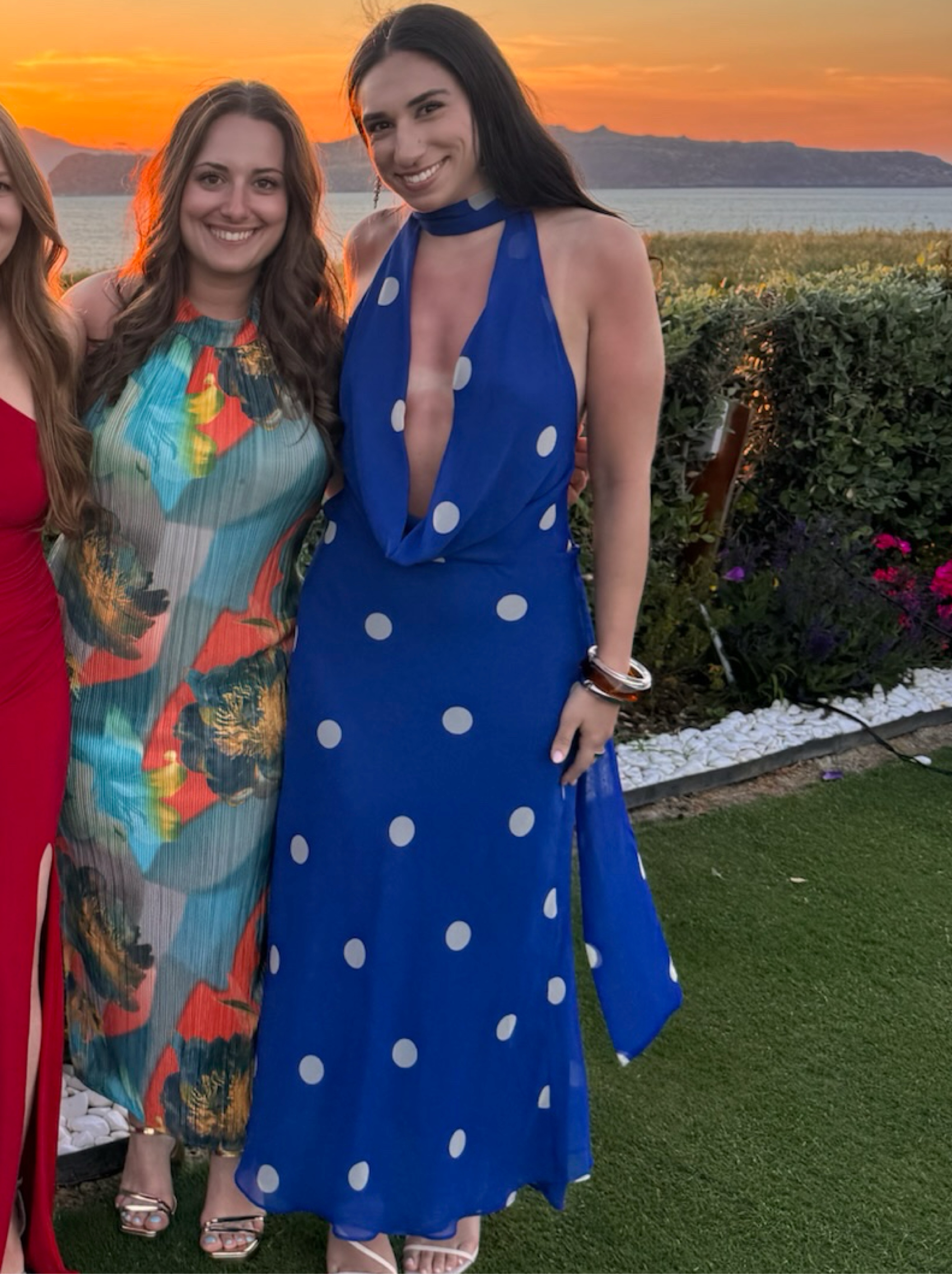 zara blue polka dot midi dress POLKA DOT HALTER MIDI DRESS - Blue/White