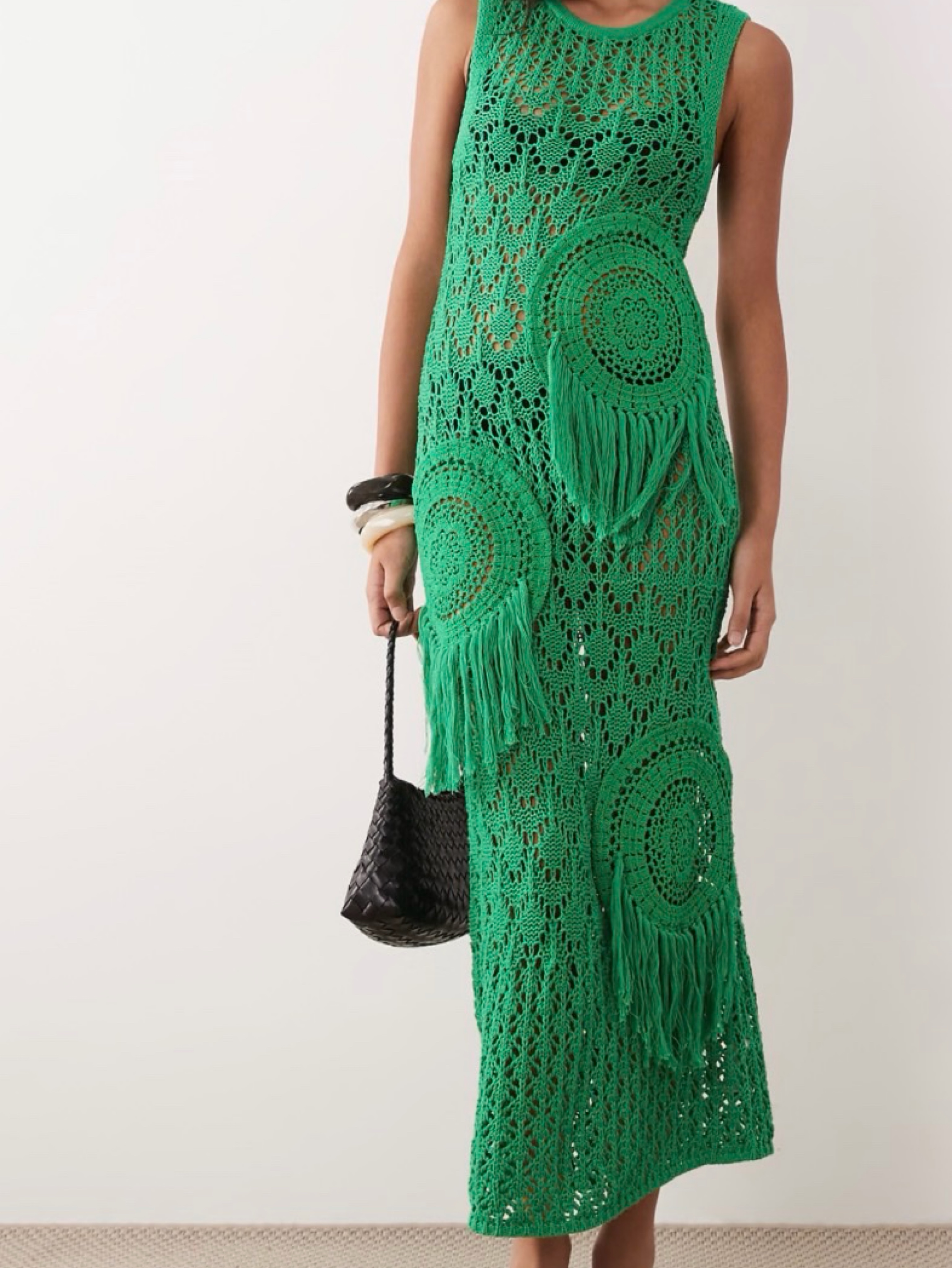 asos green crochet dress MANGO - Crochet Dress with back neckline Pastel Green