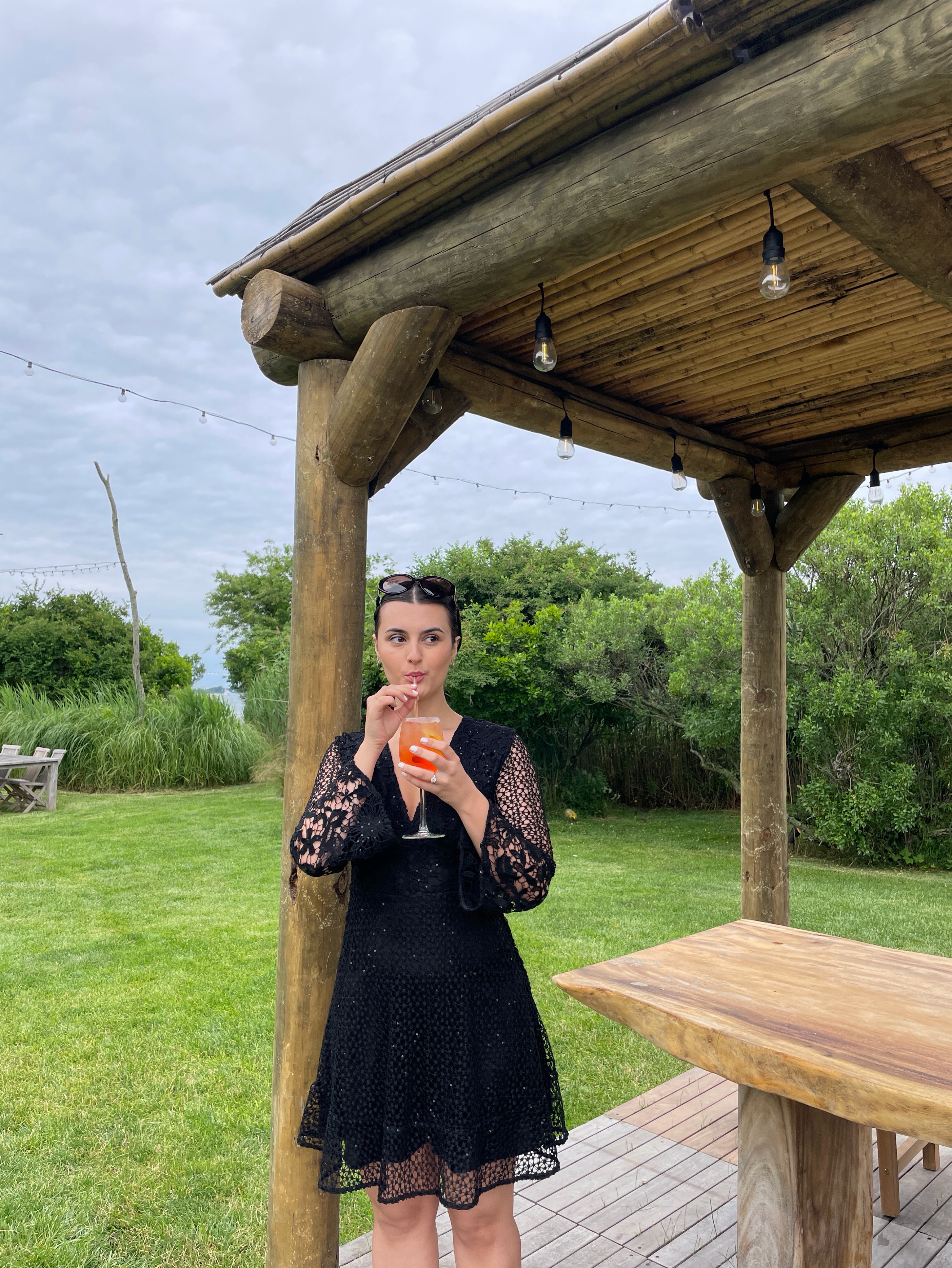FRENCH CONNECTION: Sequin Black Dress