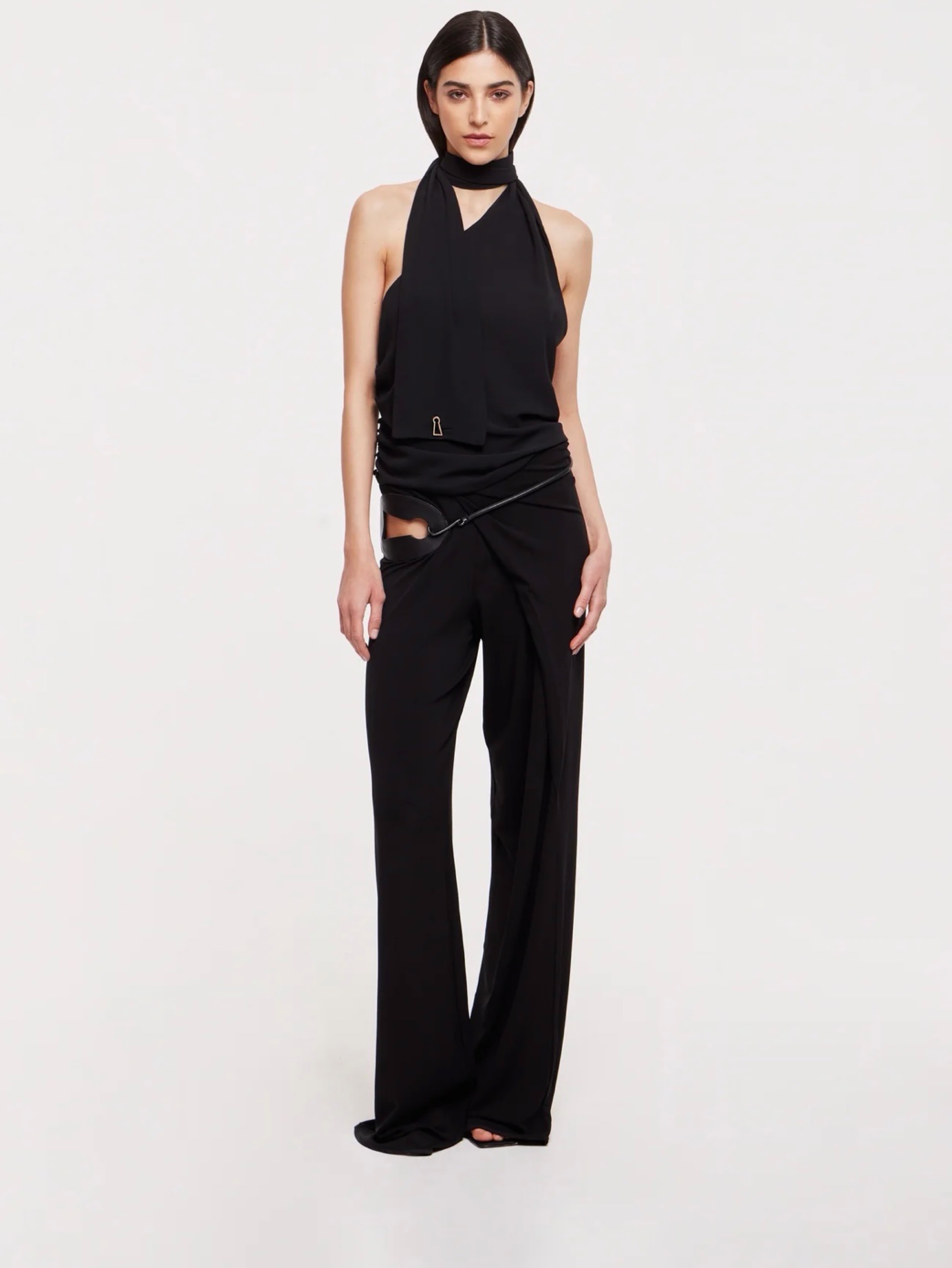 Chic Wrap Cut-out Trousers