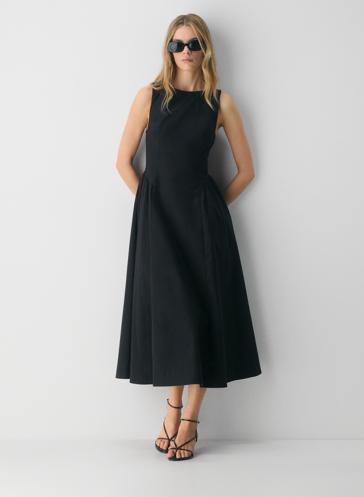 black dress maxi Jersey Tank Tall Maxi Dress with Pockets