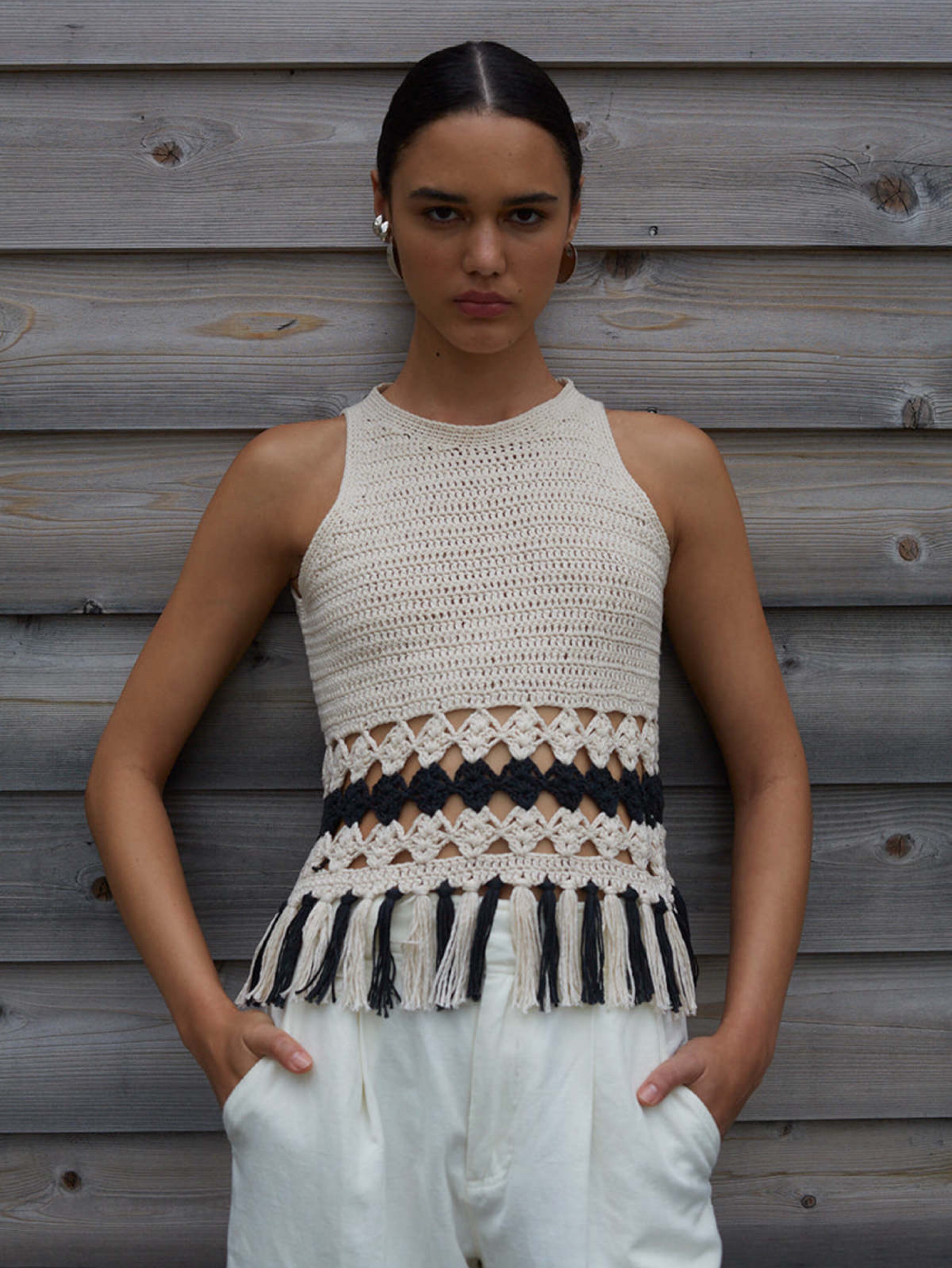 ELEVEN SIX CROCHET MARIE TOP