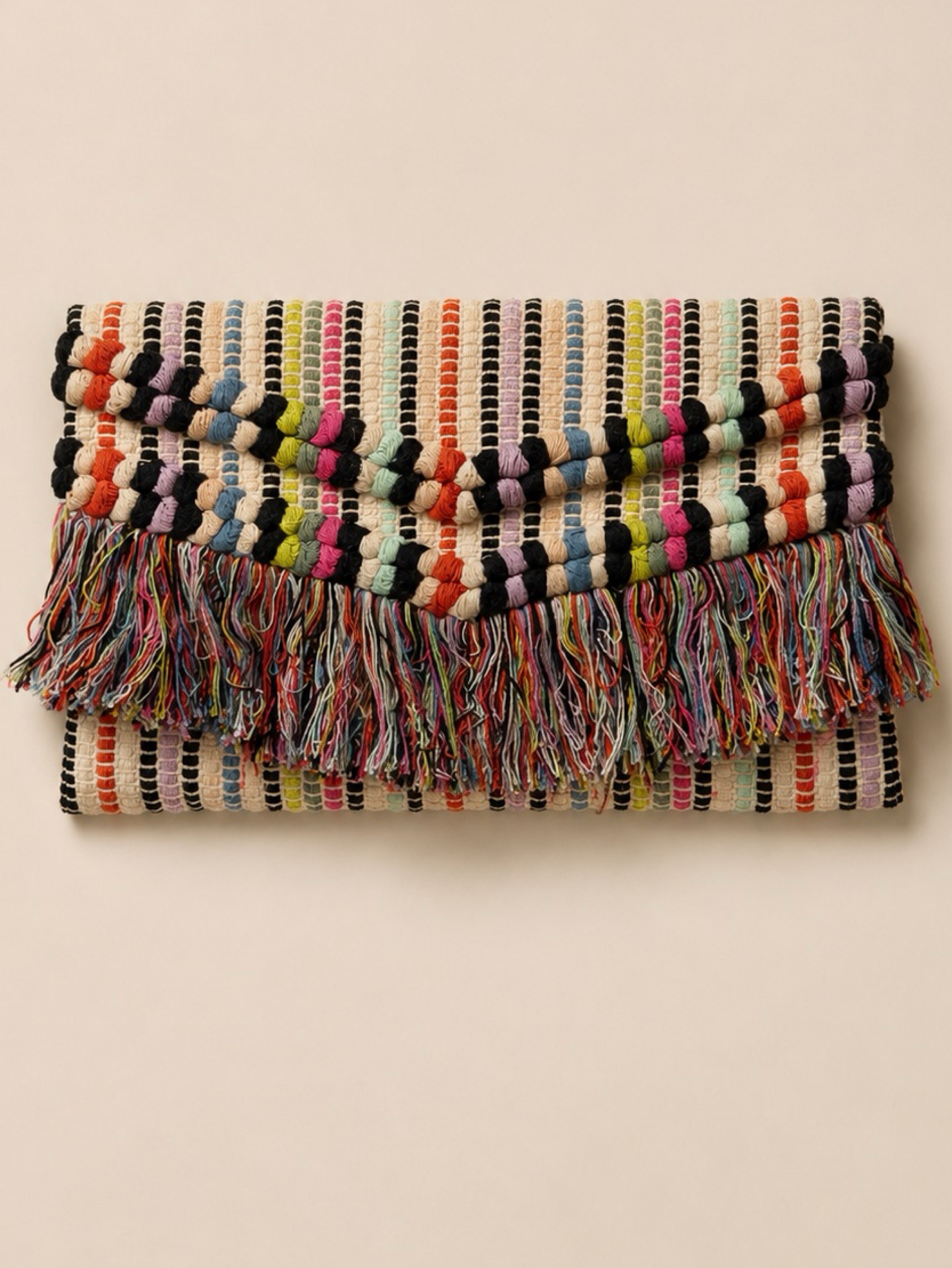 Fringe multicolored clutch 🌈