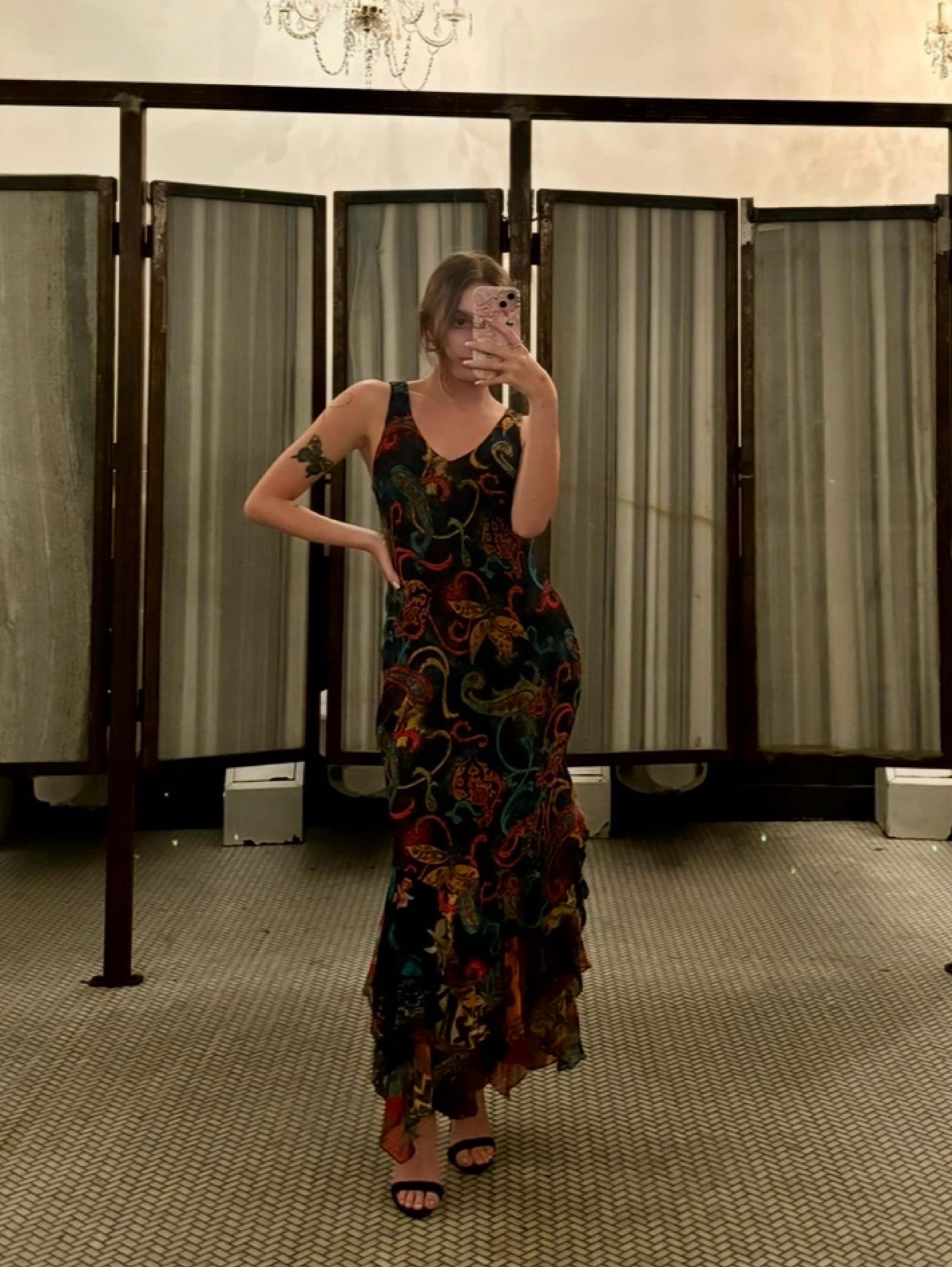 VINTAGE Chico鈥檚 silk maxi dress