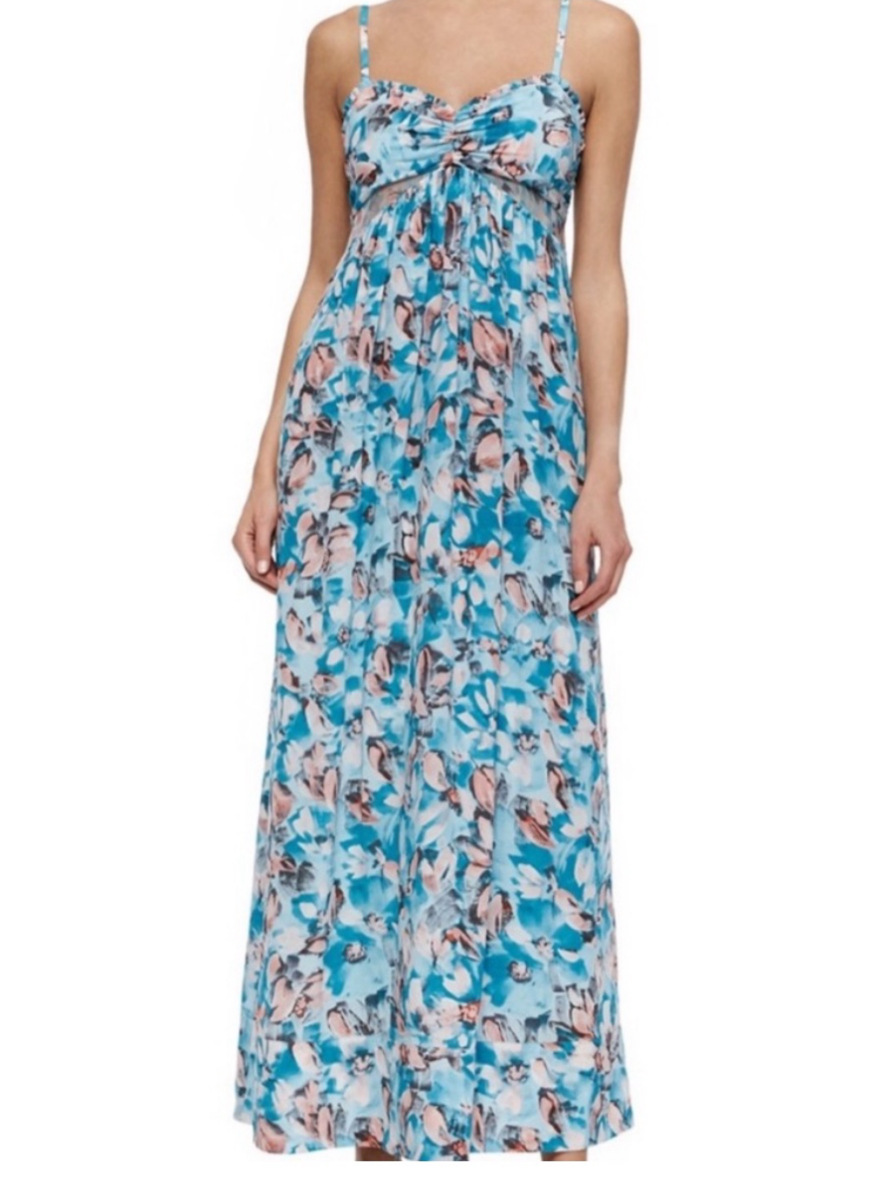 rebecca taylor silk floral dress Rebecca Taylor Cherry Blossom Sleeveless Silk Dress