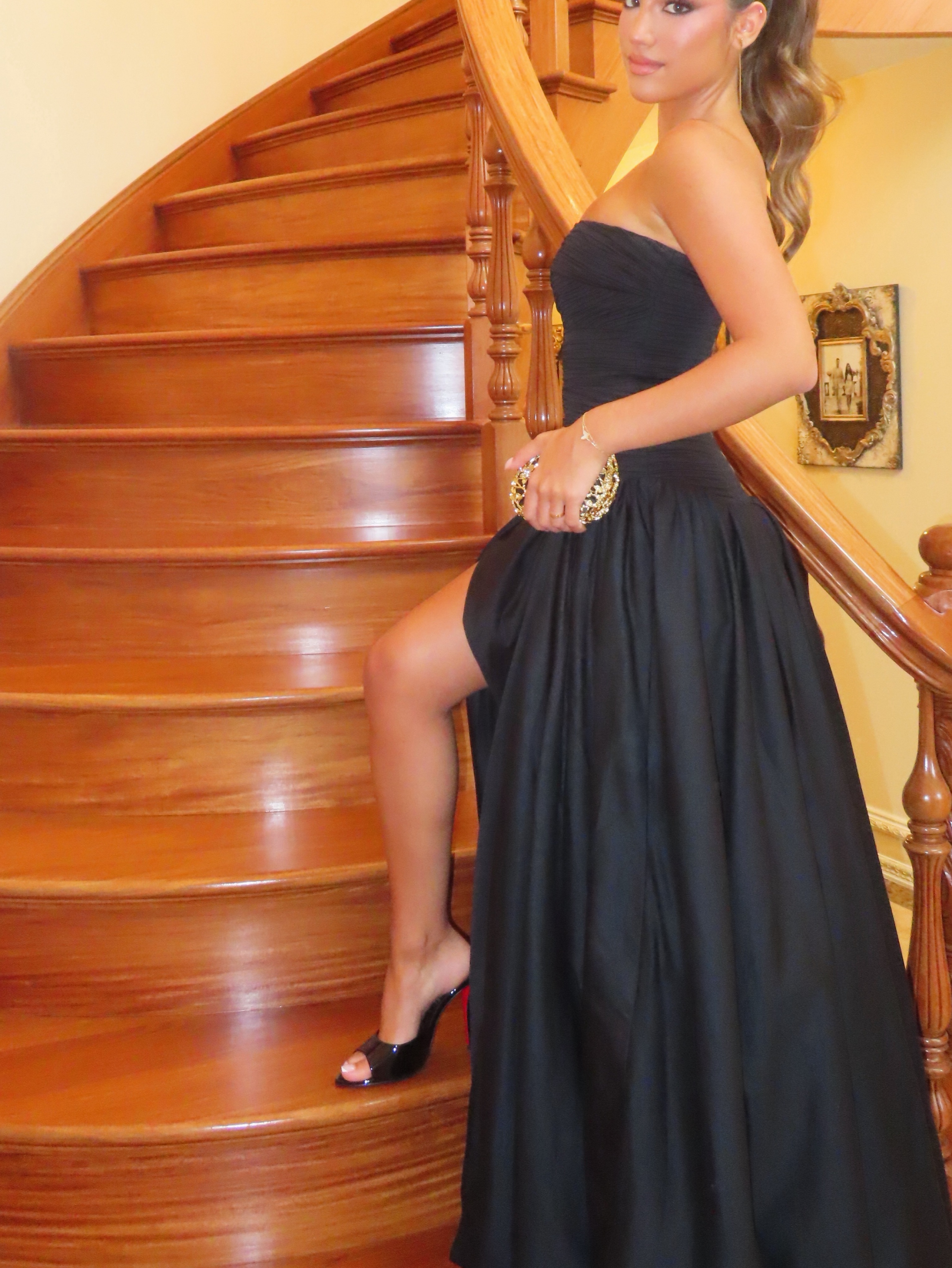 aje black formal dress Splendour Flower Gown | Black