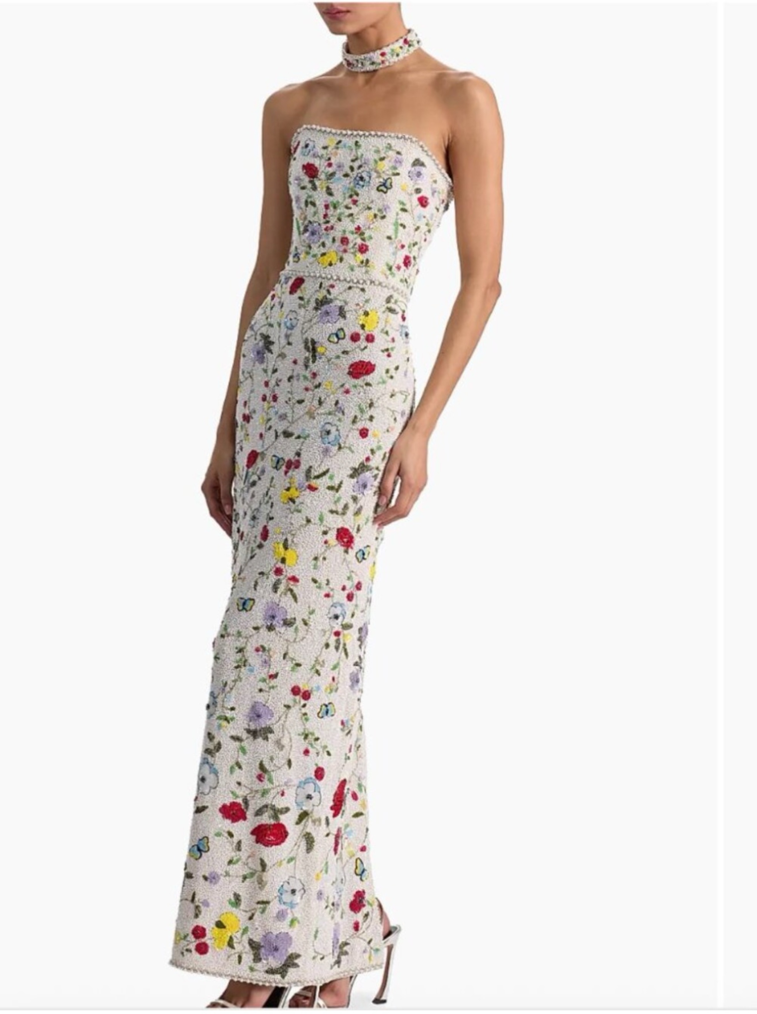 Georgie Embellished Strapless Beaded Gown & Collar by Alice & Olivia