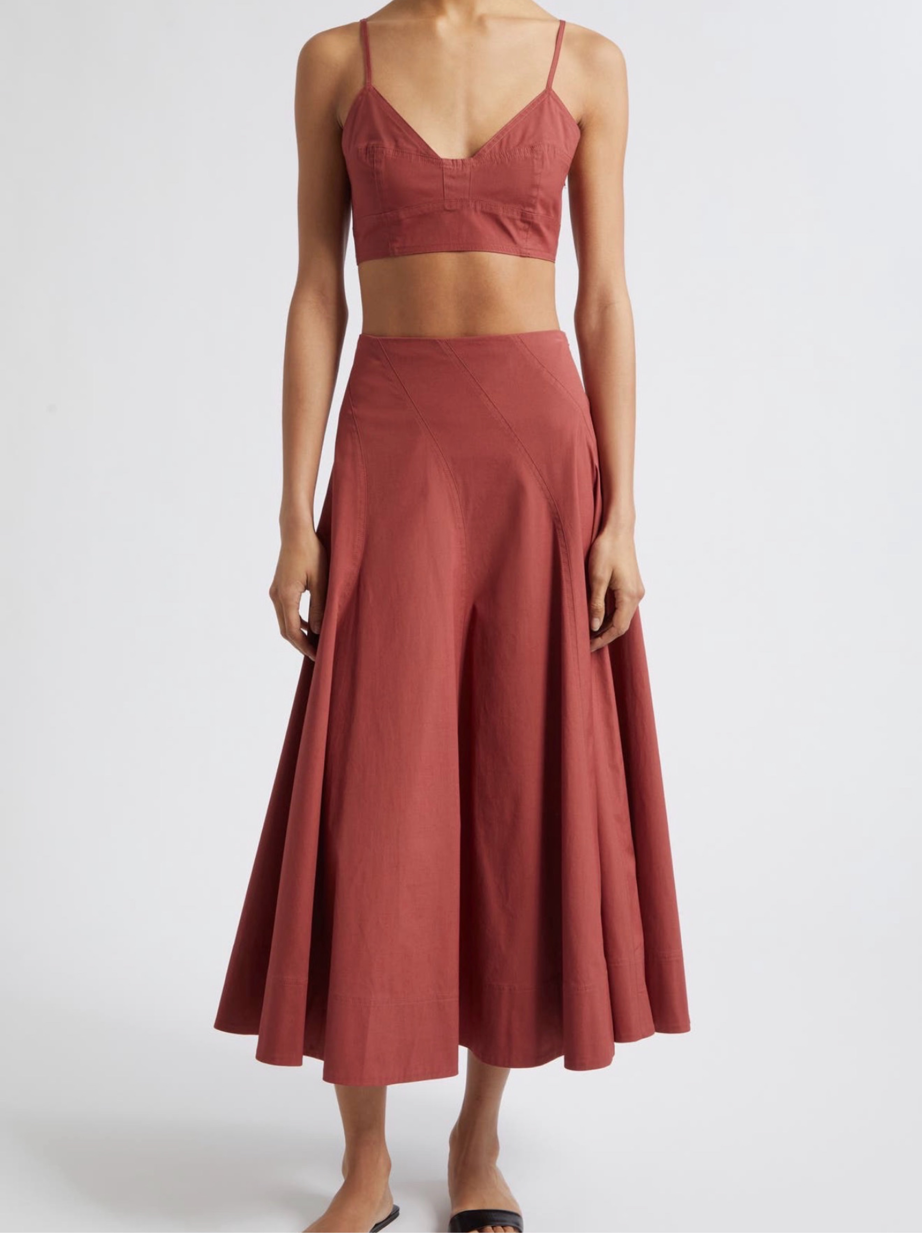 A.L.C. Joan Stretch Cotton Bra Top & Gemma Stretch Cotton Skirt