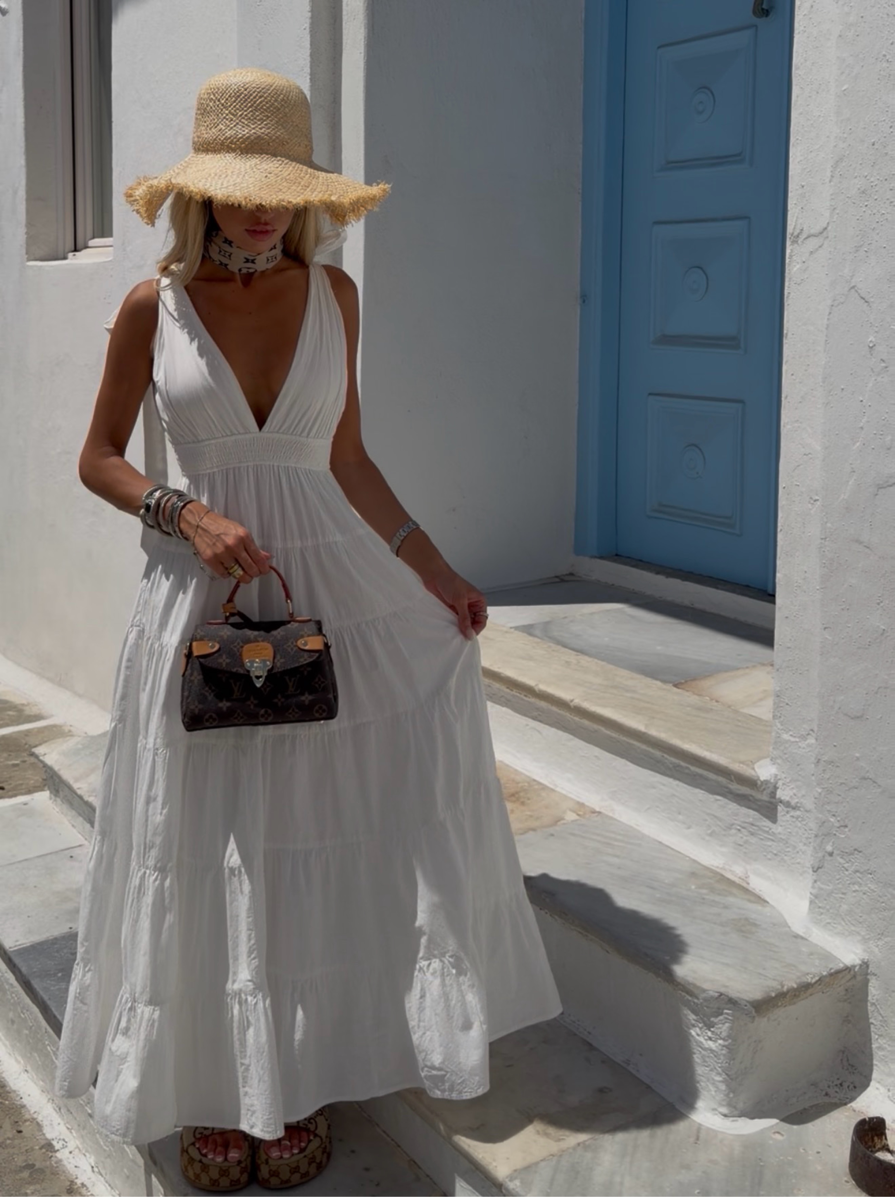 White Maxi Flowy Dress by Local Boutique - Pickle