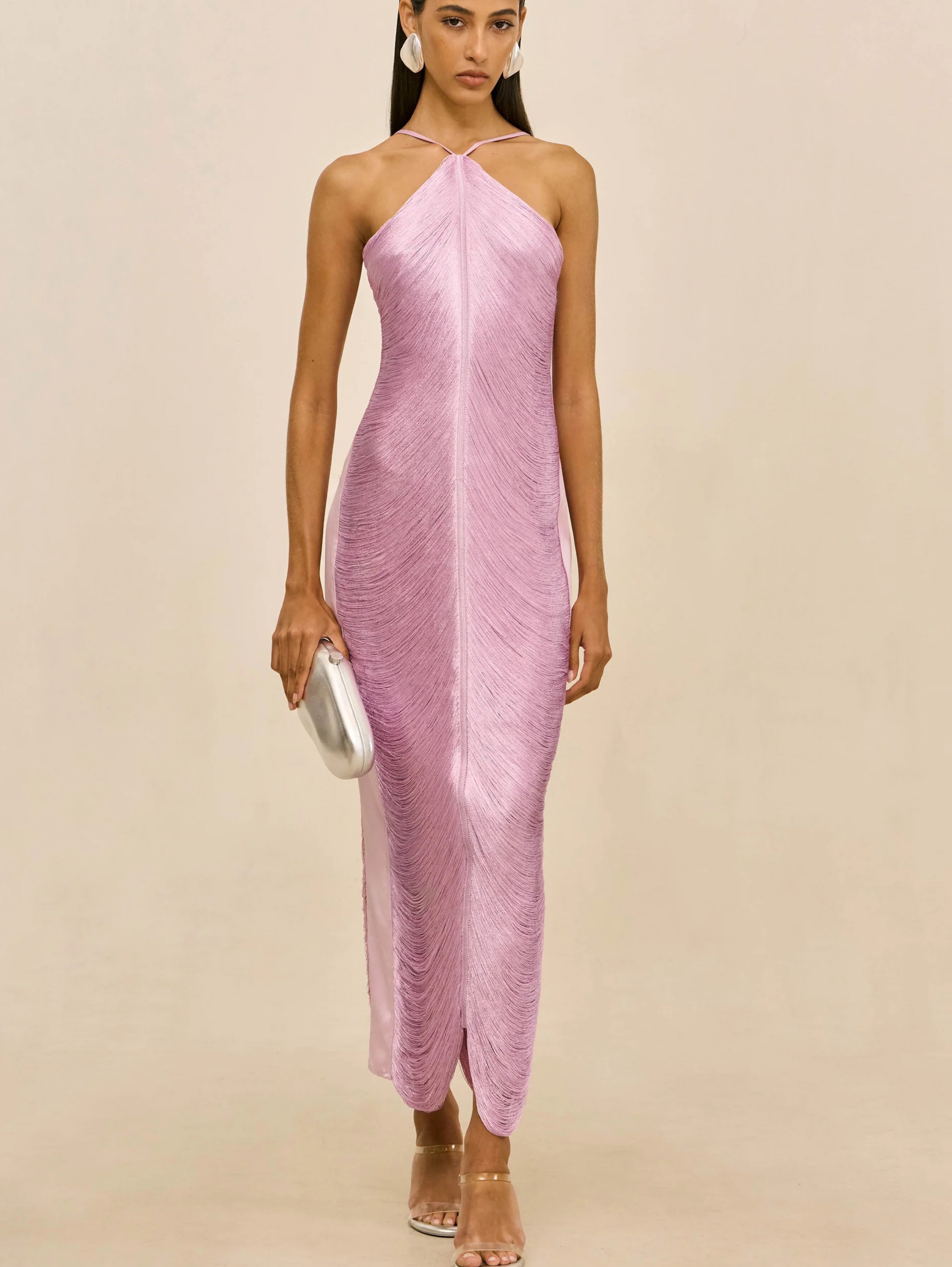 New 馃挆 Cult Gaia Sweet Pea Renata Silk Fringe Gown XS
