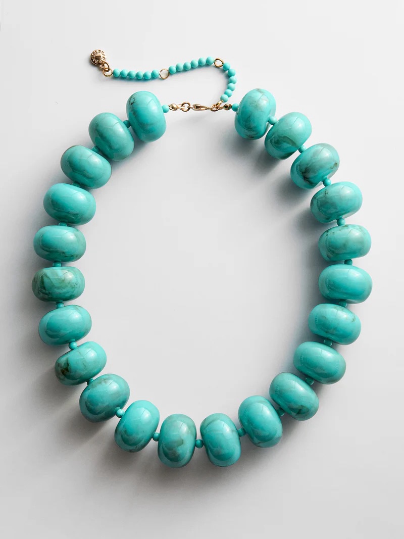 Turquoise Beaded Bubble Statement Necklace